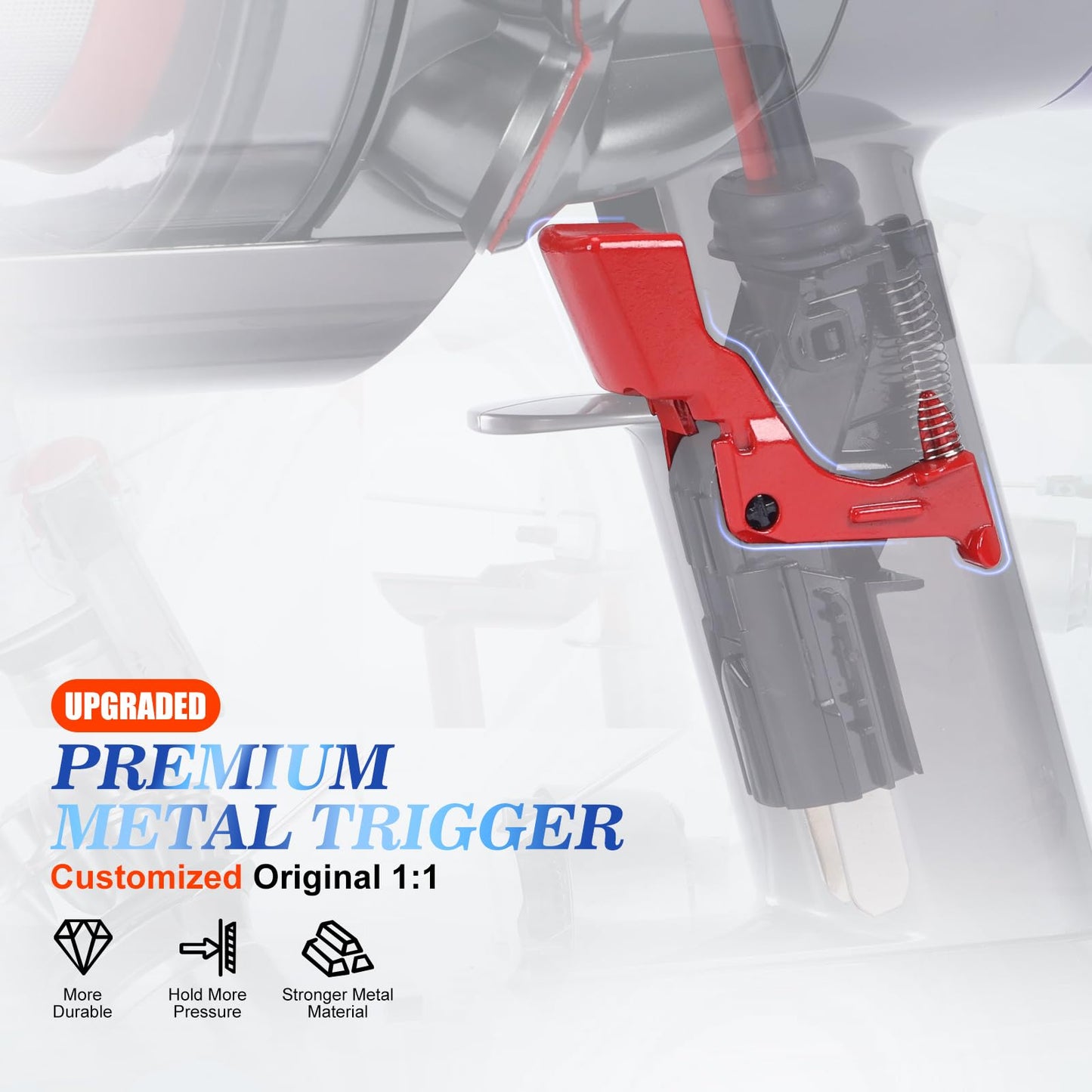 Metal Trigger Switch Button Replacement Compatible with Dyson V10 V11 SV12 SV14 Vacuum Cleaner, Metal Power Switch Button Repair Accessories with Repair Tools Kit