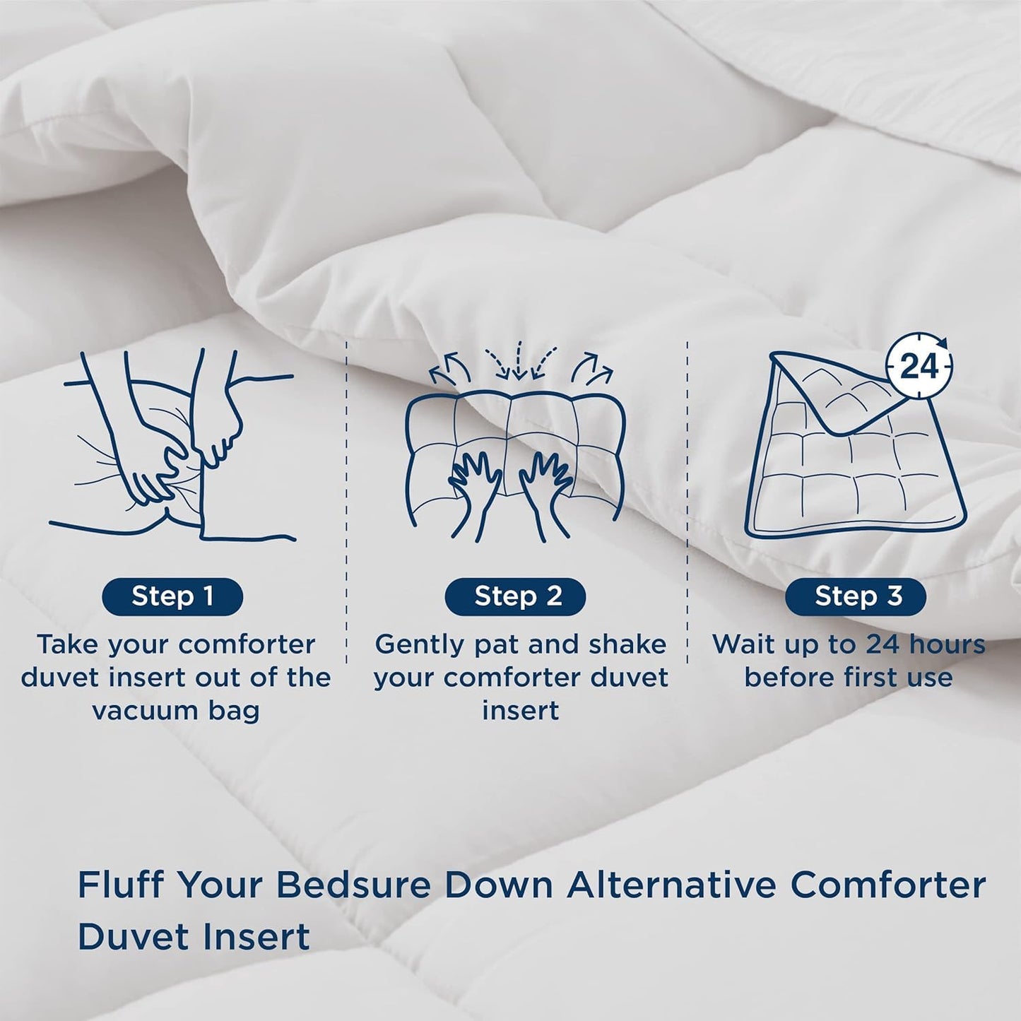 Bedsure Comforter Duvet Insert - Quilted Comforters King Size, All Season Duvet, GentleSoft Down Alternative Bedding, with 8 Tabs, Gifts for Women/Men, Grey, King 90 x 102 Inches