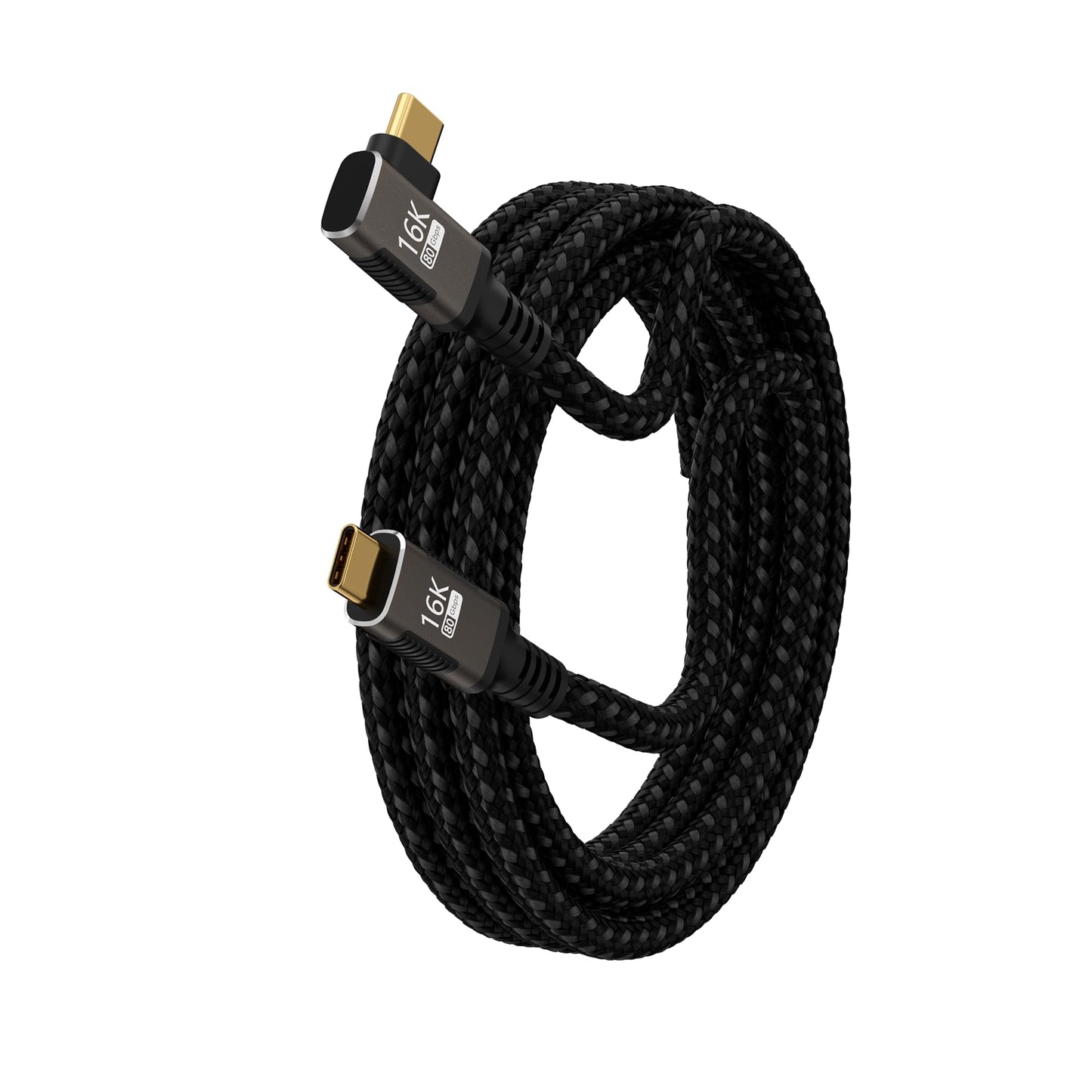 Long USB C Right Angle Cable 10FT/3 M Compatible with Thunderbolt 5/4,90 Degree USB Type C Cable 240W Fast Charging,16K/8K Video Output for Display,USB 5/4 Cable 80Gbps Data Transfer for SSD/Docking.