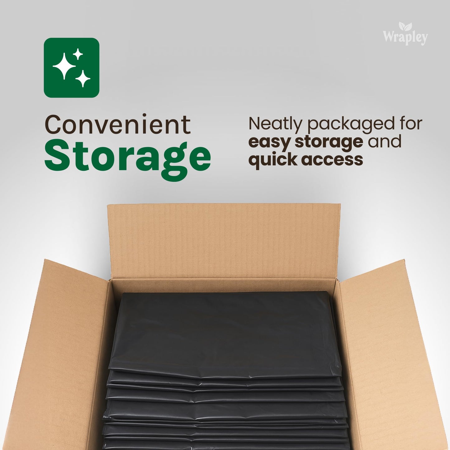 35" x 50" Extra-Strong Garbage Bags – Pack of 100 Black Trash Bags – Heavy-Duty Large Garbage Bags for Businesses and Restaurants – Thickness of 1.2 mils – 185L, 100 Units