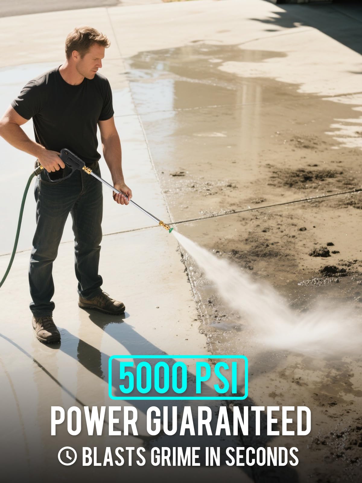 MEKOH Short Pressure Washer Gun, 5000PSI Stubby Pressure Washer Spray Gun for Car Wash, 10.5GPM Foam Gun with 3/8'' Quick Connect, High Pressure Washer Handle Gun with M22-14mm for Extension Wand/Hose