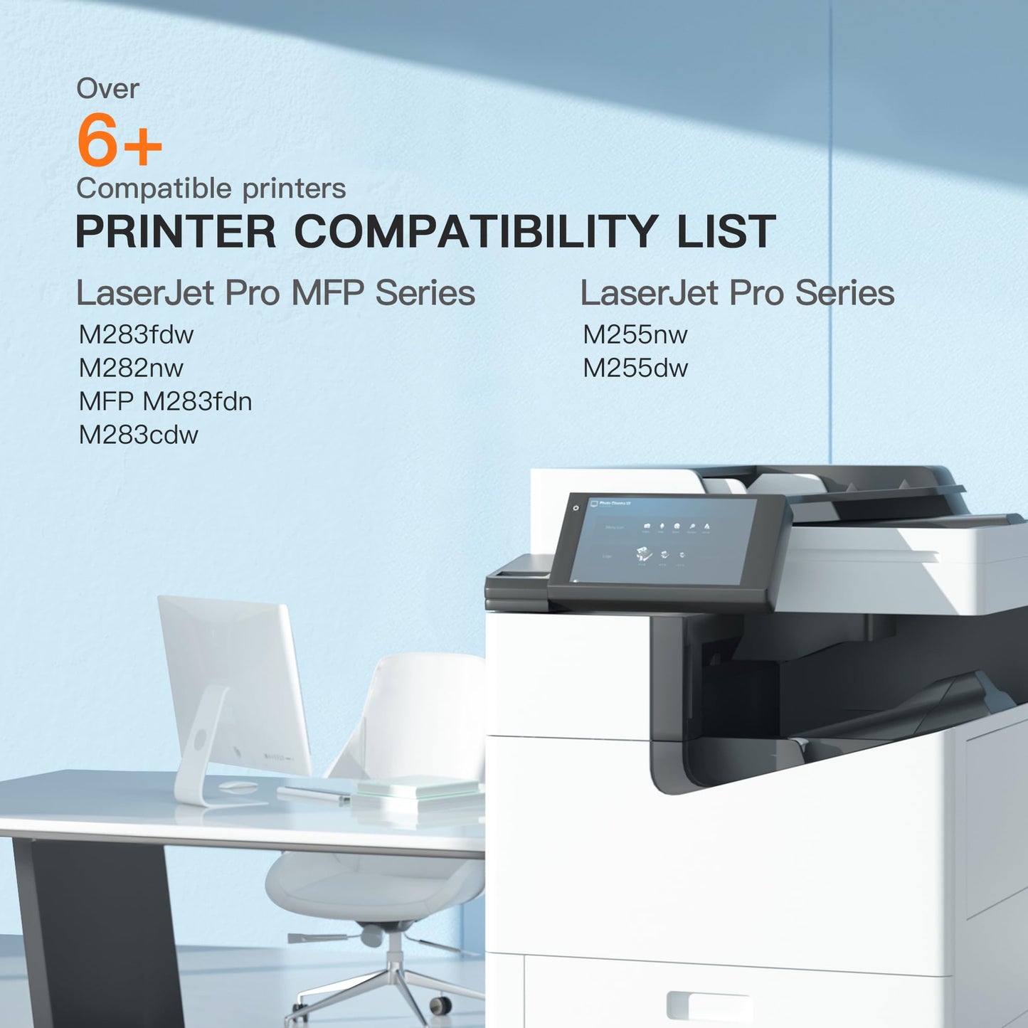 (Newest Chip) 206X Toner Cartridges (W2110X) 4 Pack Compatible Replacement for HP 206A 206X W2110X for HP Color Pro MFP-M283fdw M283cdw Pro M255dw M283 M255 Printer High Capacity (BK/C/M/Y)