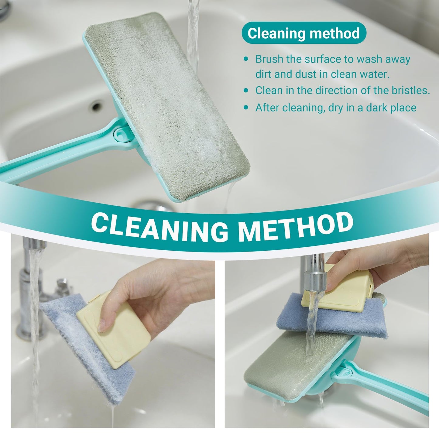 Window Cleaner Tool Set with Window Screen Cleaner and Track Cleaning Kit, Detachable Handheld Mesh Screen Cleaning Brush & 3 Pack Groove Brushes with 6 Replacement Cleaning Cloths