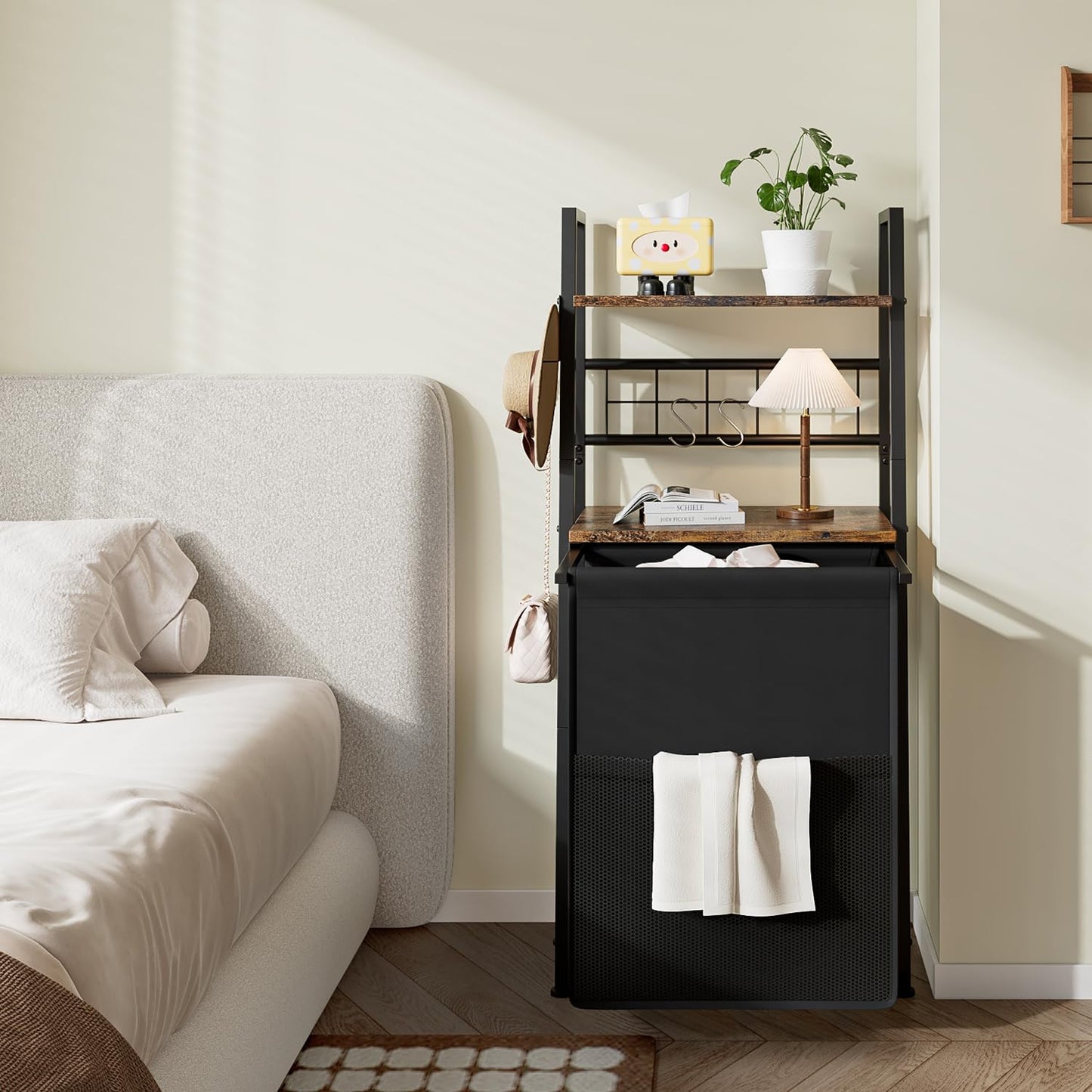 Laundry Hamper Laundry Basket Removable Laundry Sorter Bags with 2 tier Shelf Dirty Clothes Hamper Organizer Bathroom Bedroom Laundry Room apartment