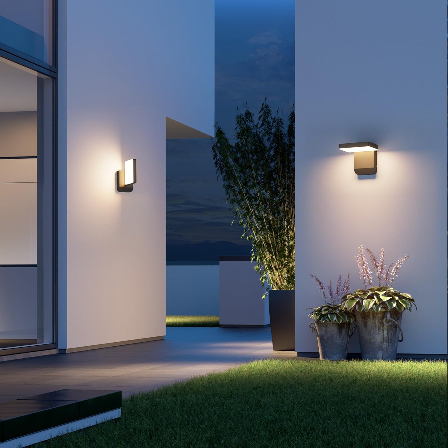 Outdoor Wall Lights LED Modern Wall Sconce Rotatable Bronze Exterior Wall Lights Modern Lights for House, 3000K