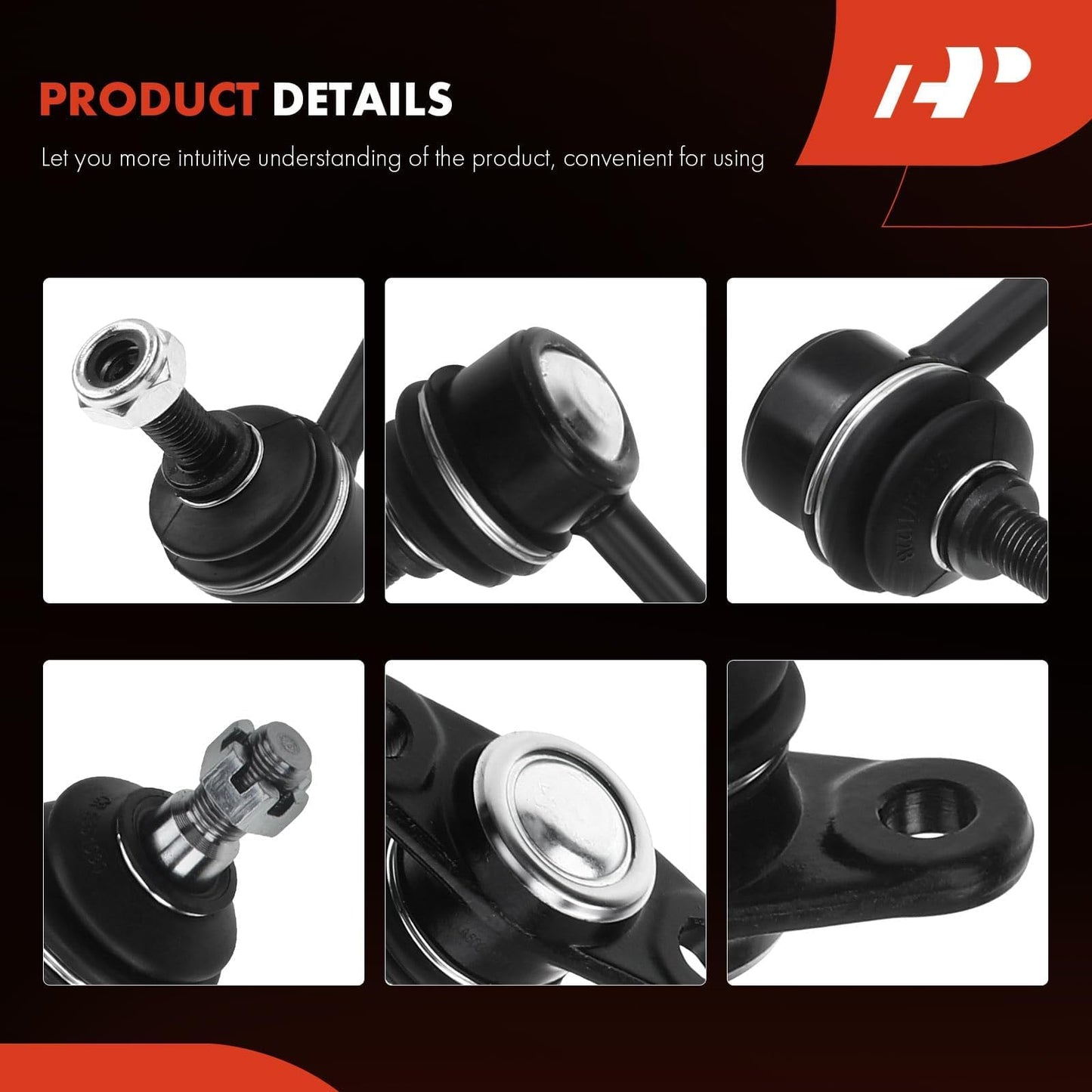 A-Premium Set of 4, Front Sway Bar Link, Lower Ball Joint, Compatible with Hyundai Accent 2006-2011, Kia Rio 2006-2011, Rio5 2006-2011