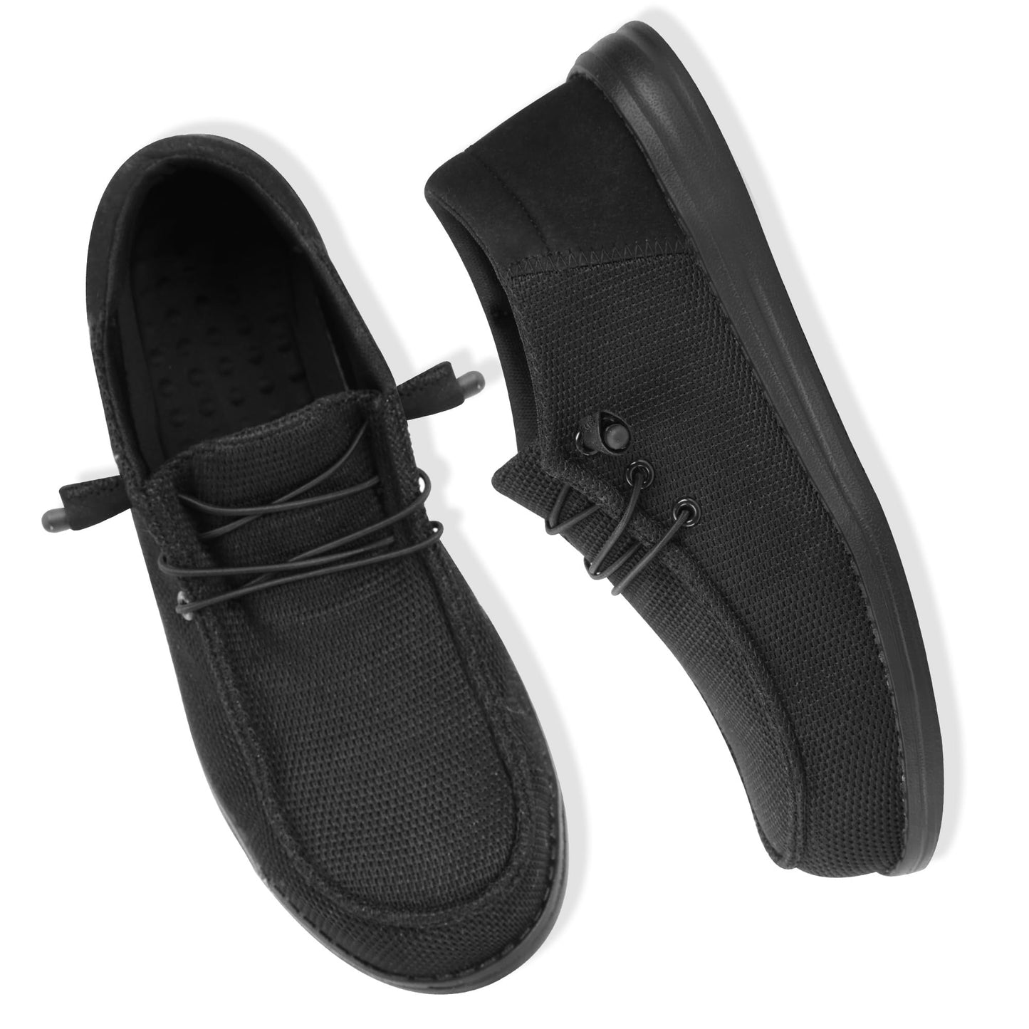 CATOE Steel Toe Shoes for Men Lightweight Loafers Slip On Safety Work Shoes Composite Toe Comfortable Non Slip Tennis Dress Sneakers, Black, 9
