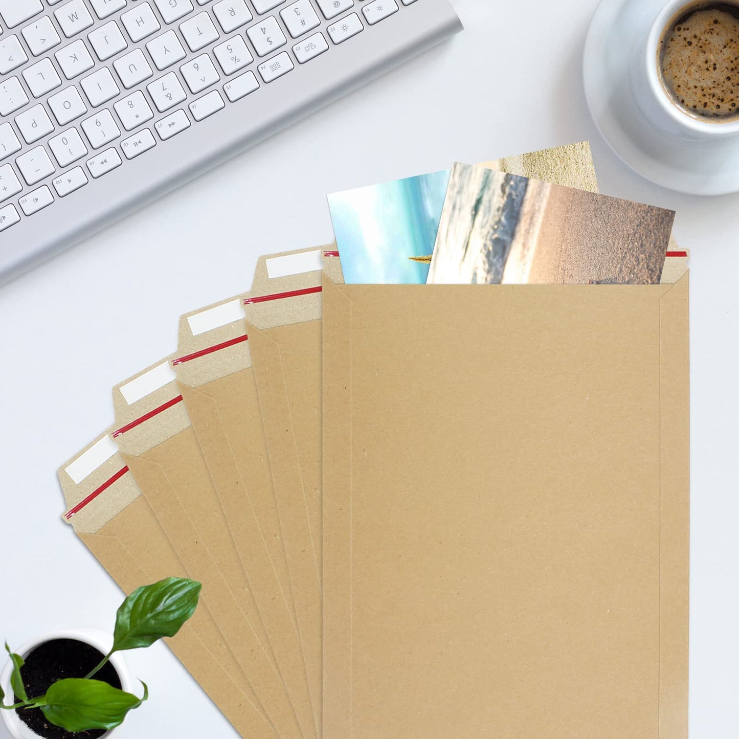 zmybcpack 50 Pack 9X12 inch Self Seal Rigid Mailer, Photo Document Mailers Stay Flat Kraft Cardboard Envelopes Photography Rigid Mailers for CD, Photos, Document (Kraft Brown)