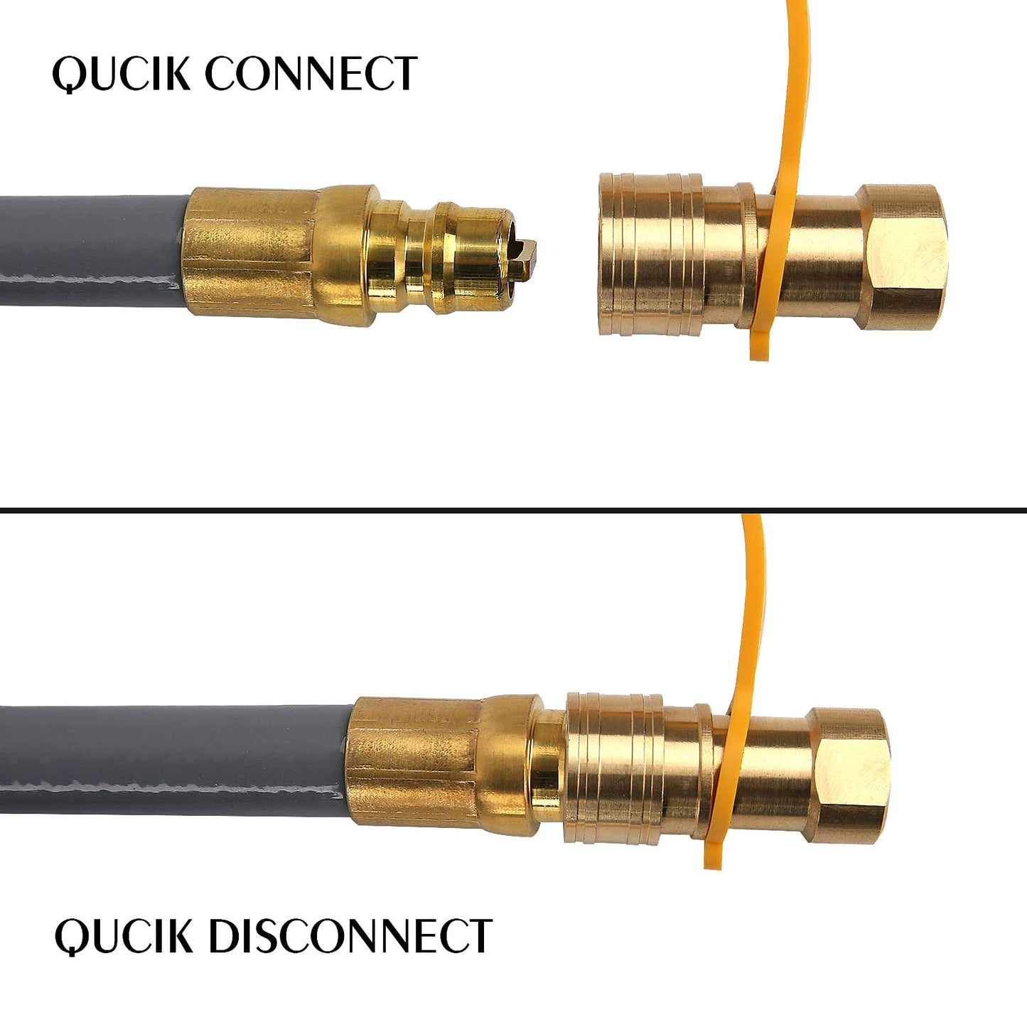 Solimeta 24 Feet 3/8 Inch Low Pressure Natural and Propane Gas Hose Kit with Quick Connect