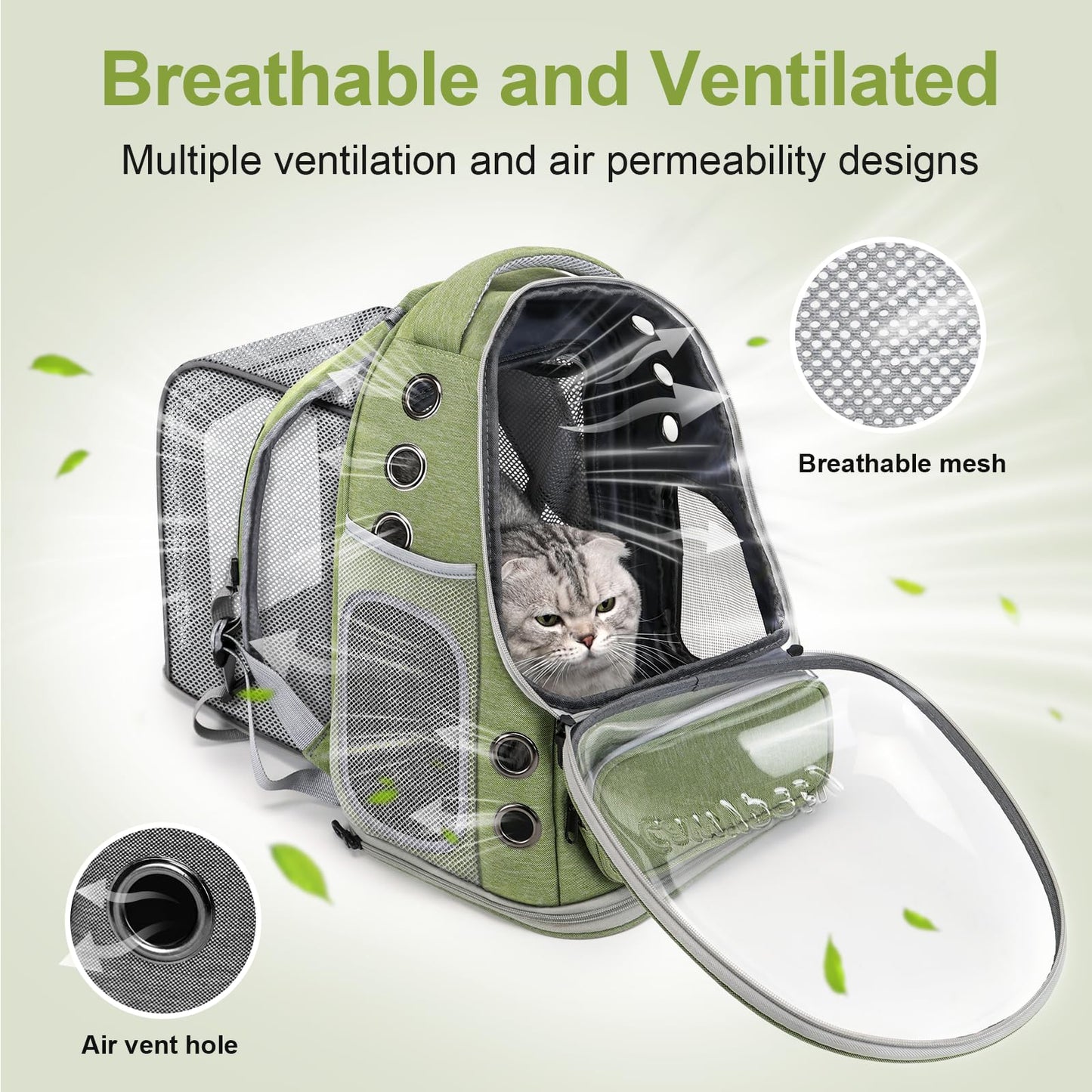 Cawypety Expandable Cat Backpack,Cat Bubble Backpack Carrier for Carrying Cats, Pets and Small Dogs,Airline-Approved,Designed for Travel, Hiking, Walking,Car