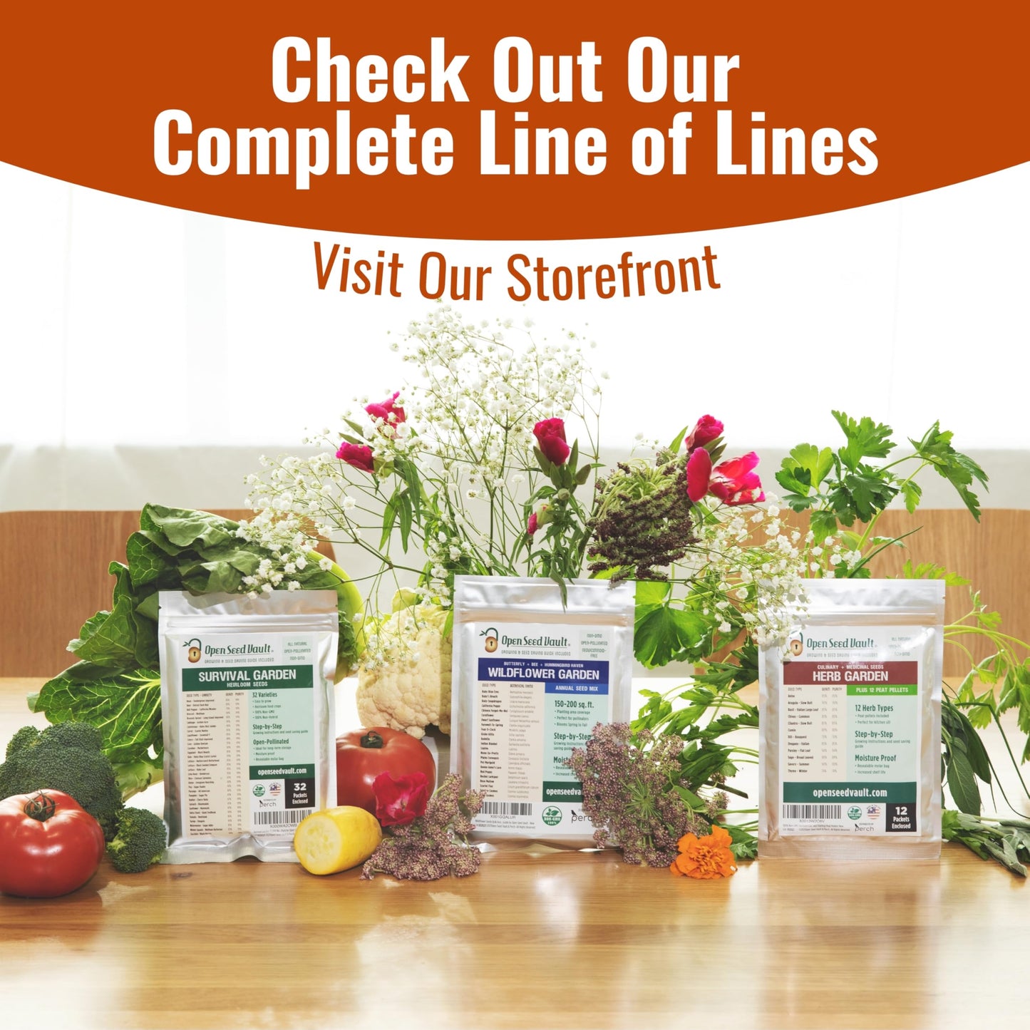 15,000+ Non-GMO Heirloom Vegetable Seeds 32 Variety Pack by Open Seed Vault