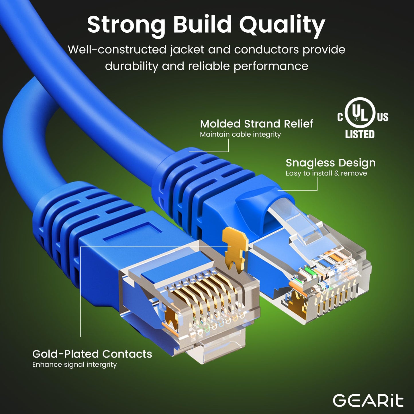 GearIT Cat 6 Ethernet Cable 20 ft (10-Pack) - Cat6 Patch Cable, Cat 6 Patch Cable, Cat6 Cable, Cat 6 Cable, Cat6 Ethernet Cable, Network Cable, Internet Cable - Blue 20 Feet
