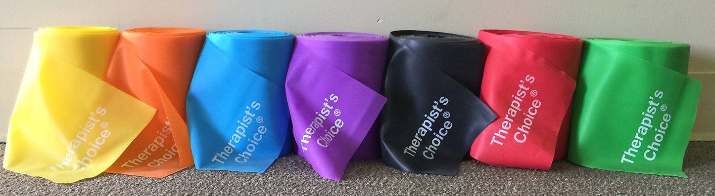 Therapist's Choice Professional Non-Latex Resistance Bands for Upper and Lower Body Exercise Workouts, Physical Therapy, Lower Pilates, and Rehab, 25 Yard Roll Bulk Roll (Red-2X-Heavy)