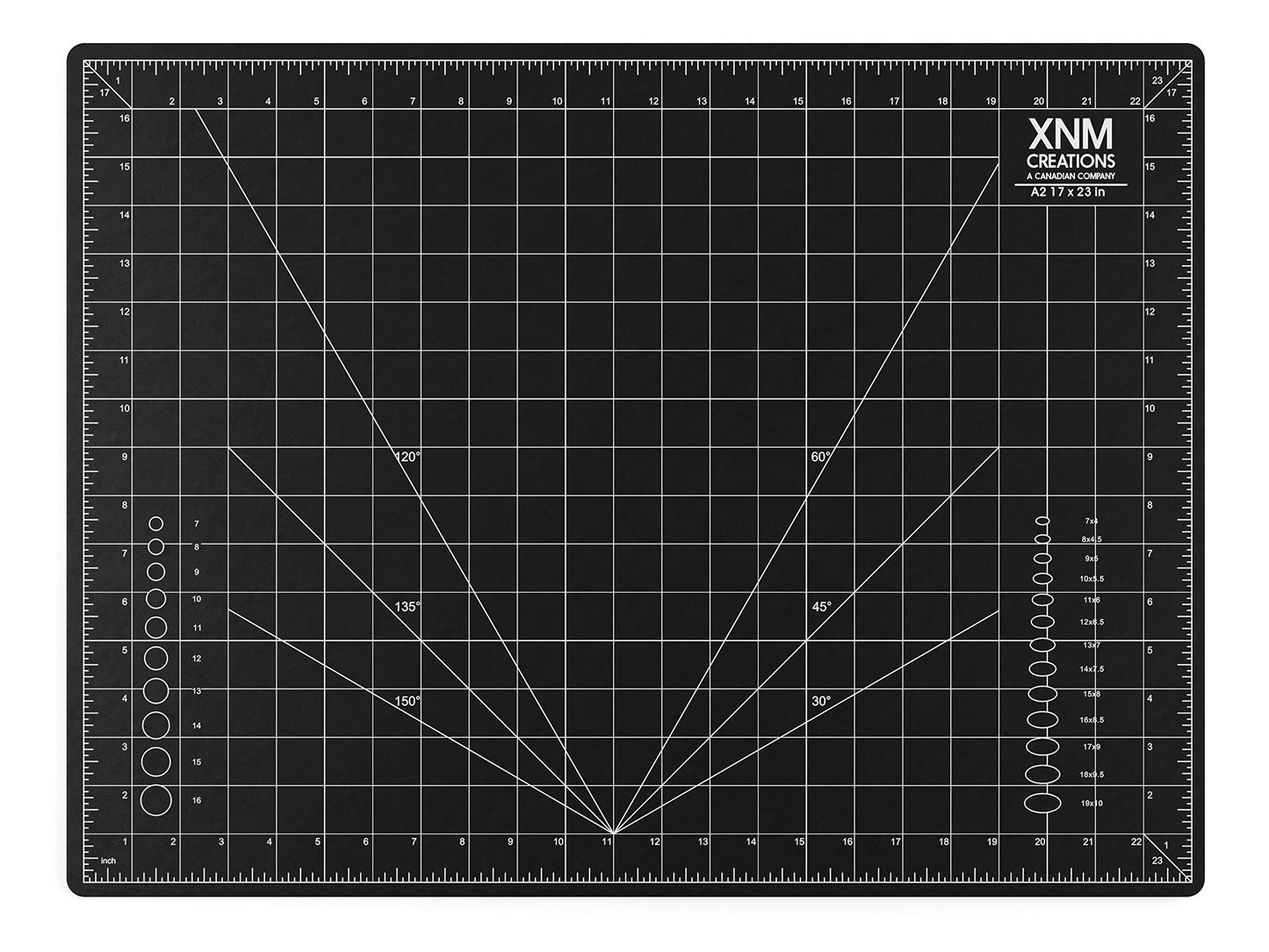 XNM Premium Self Healing Cutting Mat - 18 Inches by 24 inches - A2-3 Layer Quality PVC Construction - Dual Sided, Imperial and Metric Grid Lines - Perfect for Cutting, Sewing, and Crafts