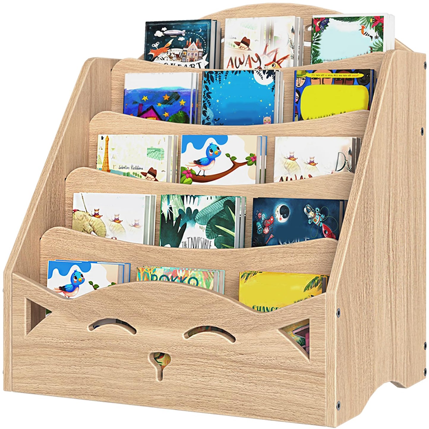 HOOBRO Kids Bookshelf, 5-Tier Book Shelf for Kids Room, Toddler Bookshelf, Baby Bookcase Display Shelves, Kid Book Rack Storage for Playroom and Nursery, Boys & Girls, Natural NL50CW01