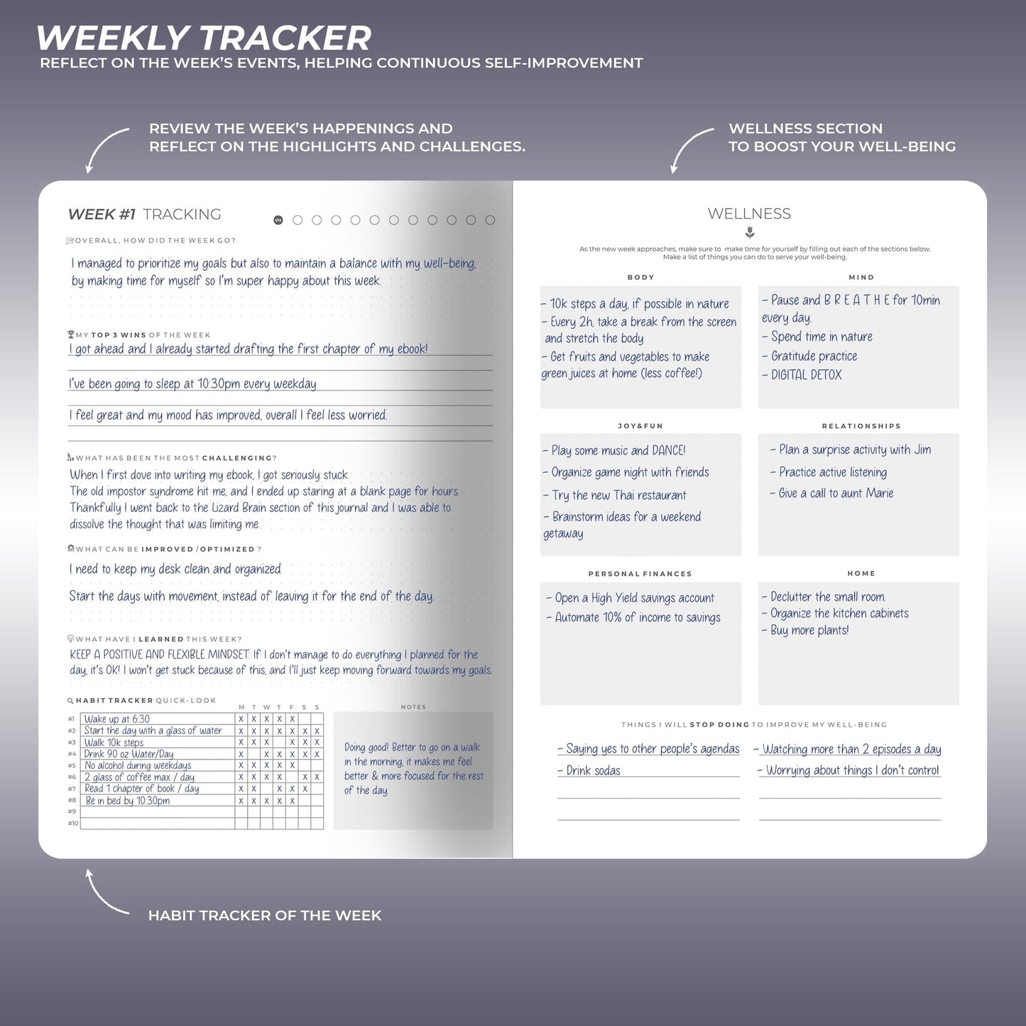 12 Week Focus Planner: High Performance Project Planner - Stay Focused and Achieve your Goals - Weekly and Daily Pages with Scientifically Proven Prompts - Undated, 7x10inch Black Hardcover