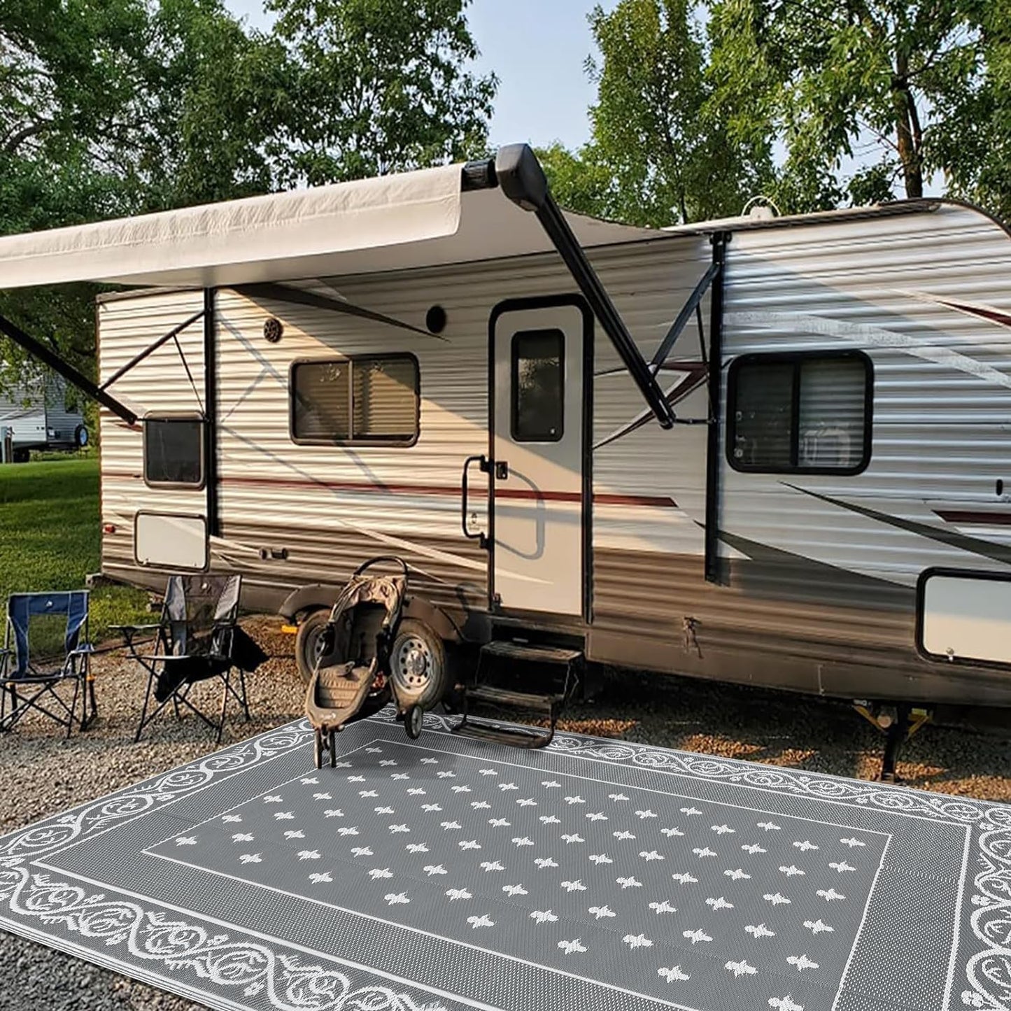 Pauwer Waterproof Outdoor Rug 6'x9', Reversible Outdoor Plastic Straw Rug, Outdoor Patio Rug for Camping, Outside RV Mat, Indoor Outdoor Rugs Carpet for RV, Picnic, Backyard, Deck, Balcony, Porch