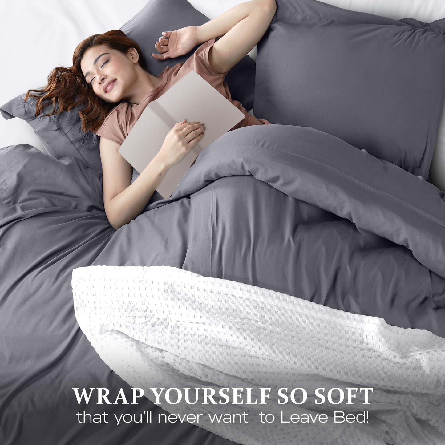 Utopia Bedding Duvet Cover King Size Set with Pillow Shams - Comforter Cover with Zipper Closure, 104X90 Inches & Pillow Shams 20X36 Inches (Grey) Comforter Not Included