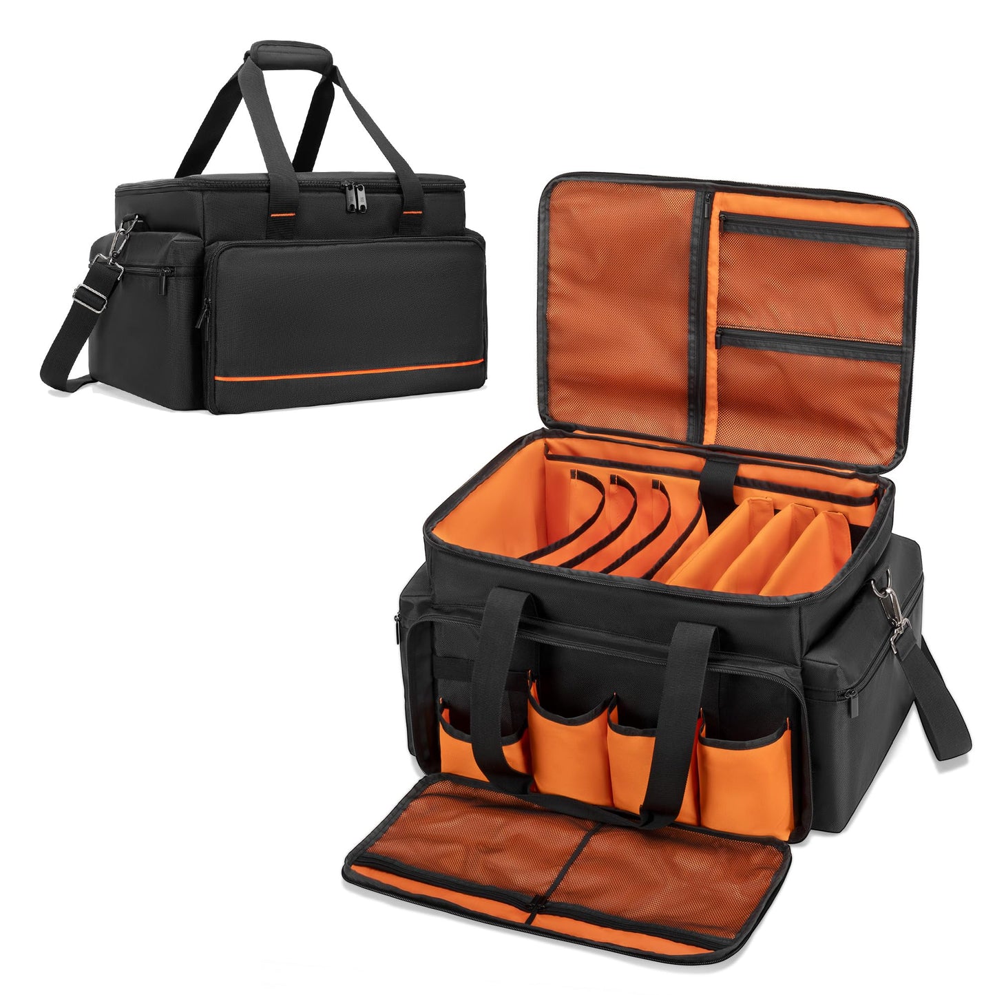 Trunab DJ Cable File Bag with Adjustable Dividers, 15.6'' Laptop Sleeve, Travel Musicians Gig Organizer Bag for DJ Gear, Music Equipment and Accessories