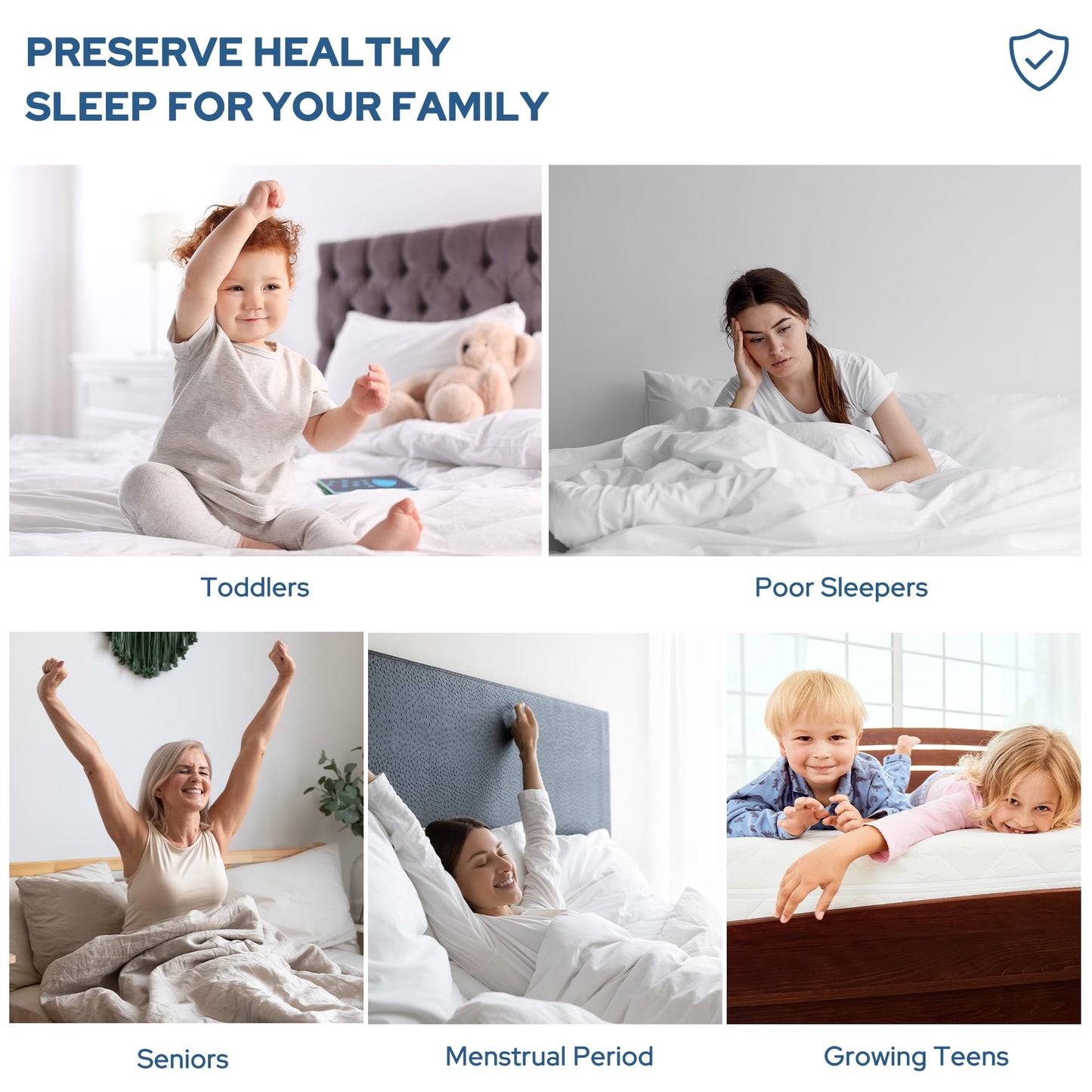 Waterproof Mattress Protector, Noiseless Queen Size Mattress Pad with Deep Pocket Fitted Up to 6"-21", Soft & Breathable Dirt-Proof Bed Mattress Cover Washable for Home, Bedroom, Hotel (Gray)