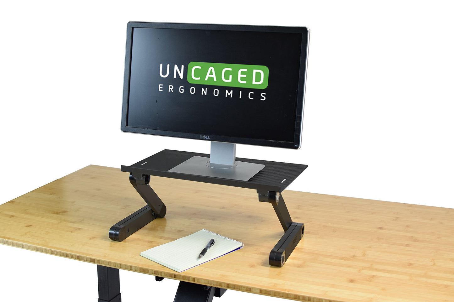 WorkEZ Monitor Stand ergonomic adjustable height angle single computer screen riser mount holder for desk pc gaming aluminum desktop organizer. No installation black