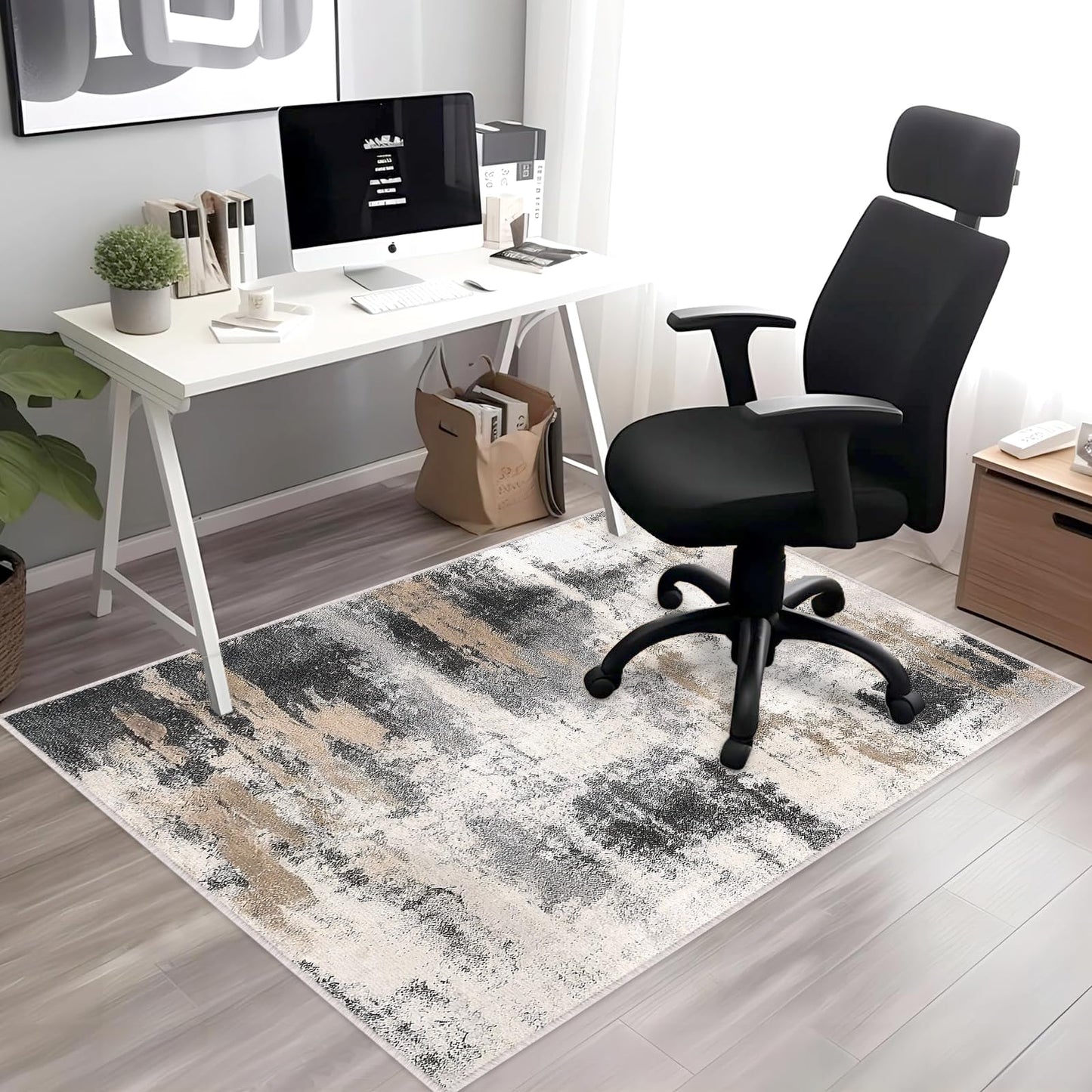 ZOKBOM Office Chair Mat, 36"x48" Printed Chair Mat for Hardwood Floor with Non-Slip Backing, Washable Home Office Floor Protector (C)