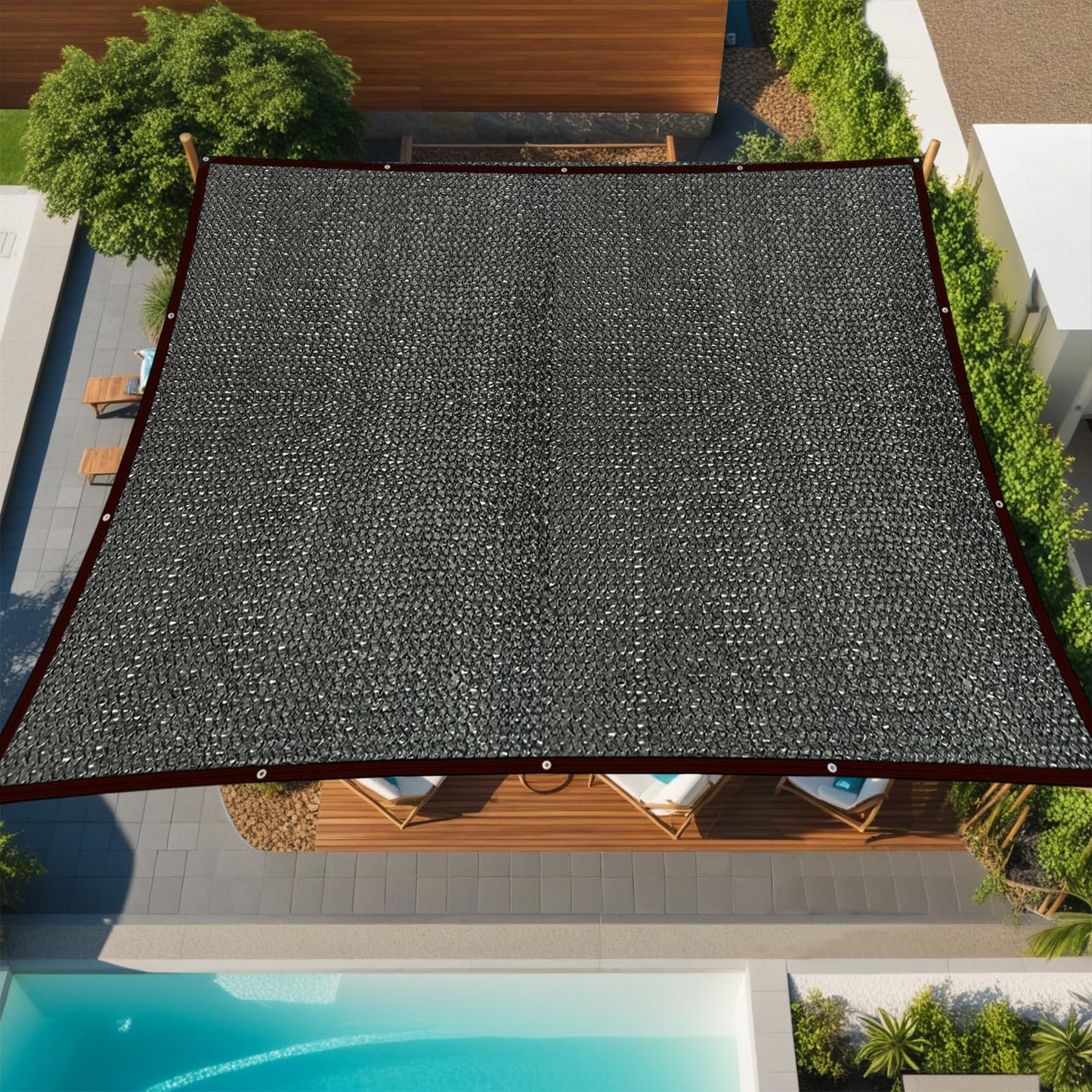90% Black Shade Cloth for Patio, 10 x 12 FT Mesh Tarp Sun Shade Cloth with Grommets, Sun Shades Outdoor Patio Shade Neting Cover for Garden Greenhouse Pergola Plants Chicken Coop Shade Sail