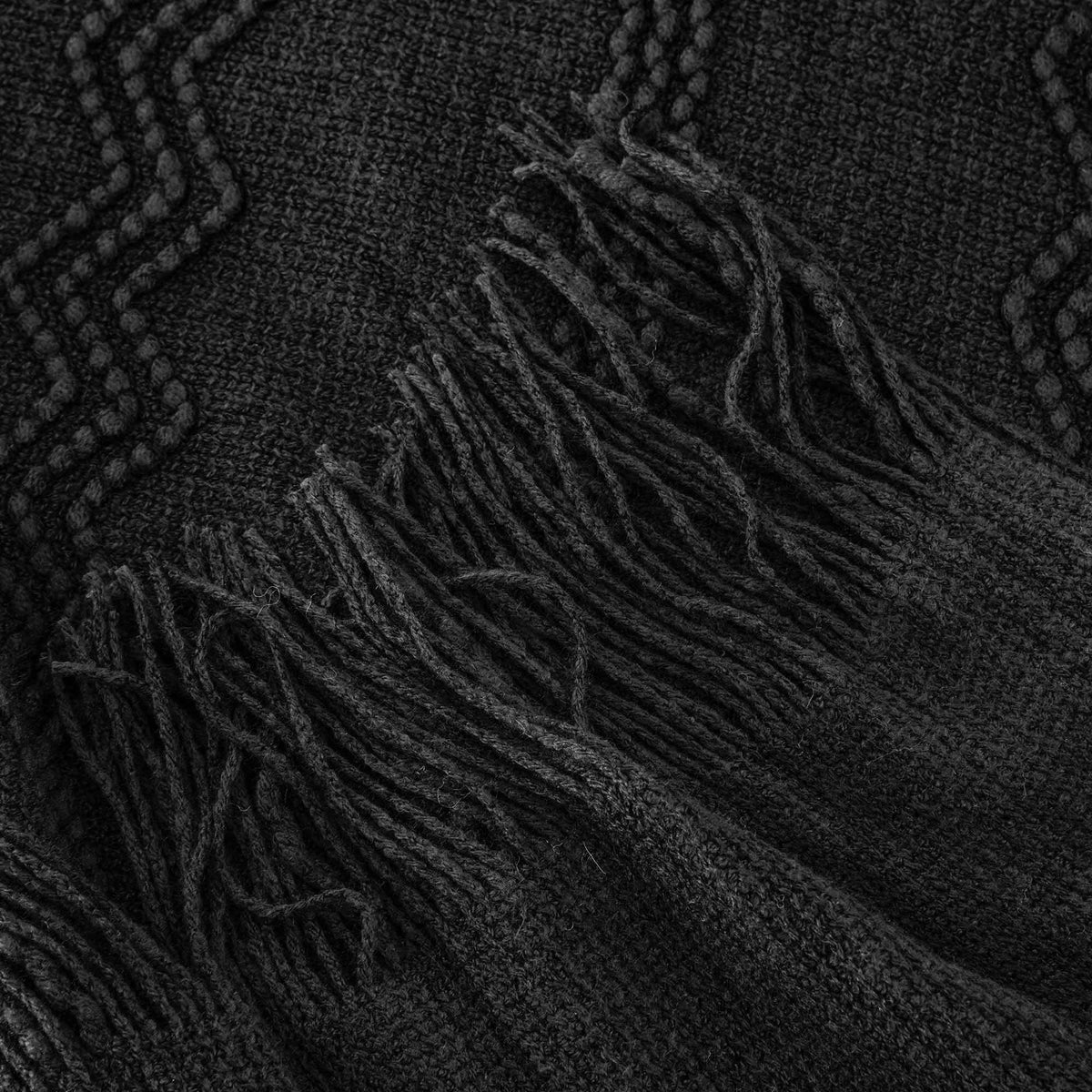 BATTILO HOME Black Throw Blanket Geometric Pattern Decorative Indoor Outdoor Lightweight Throws for Sofa Couch Chair Home Decor 50"x60"