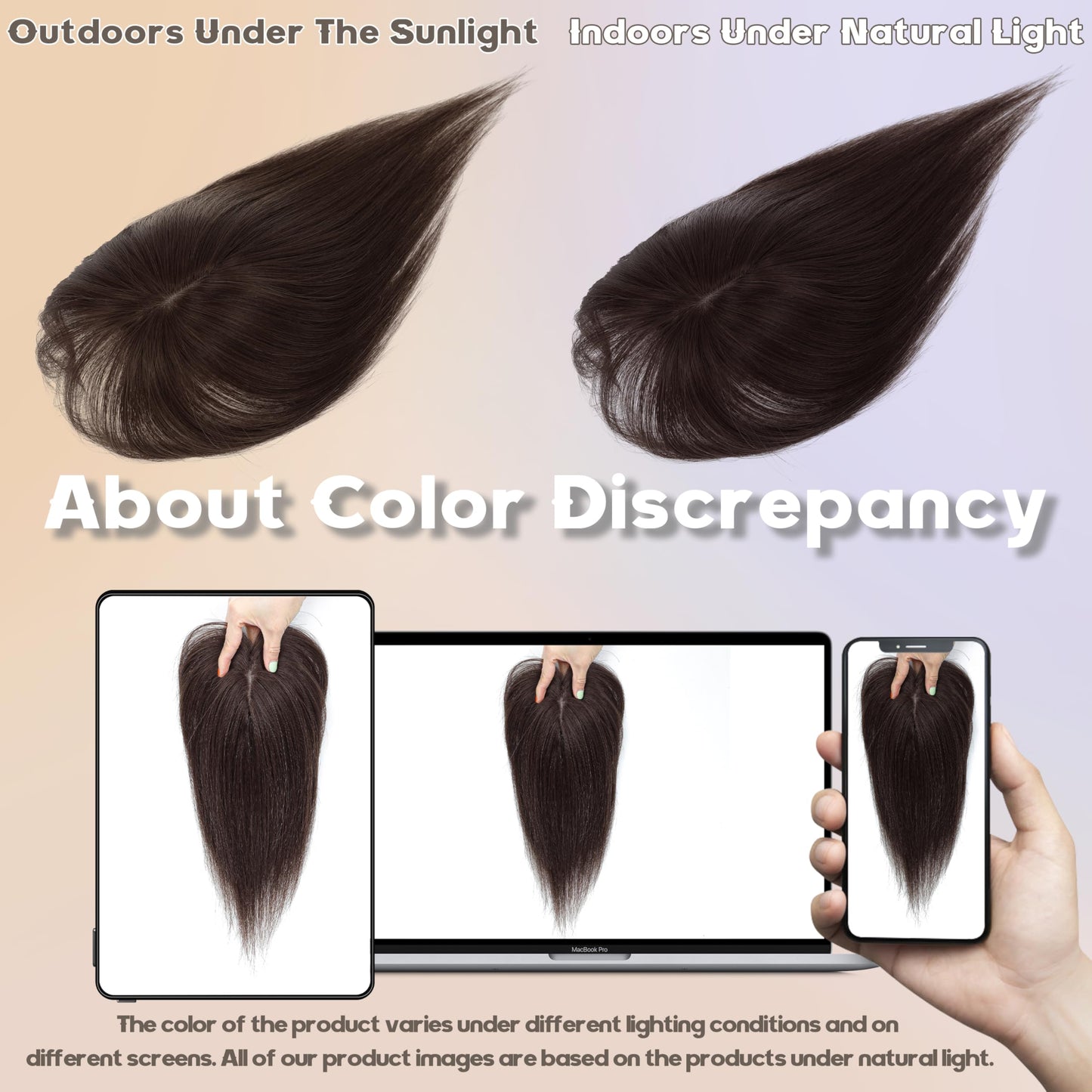 BUPPLER Hair Toppers for Women Real Human Hair-U Shape Toppers Hair Pieces for Women with Thinning Hairr 150% Density Silk Base Clip in Human Topper with Bangs for Daily Use(Dark Brown)