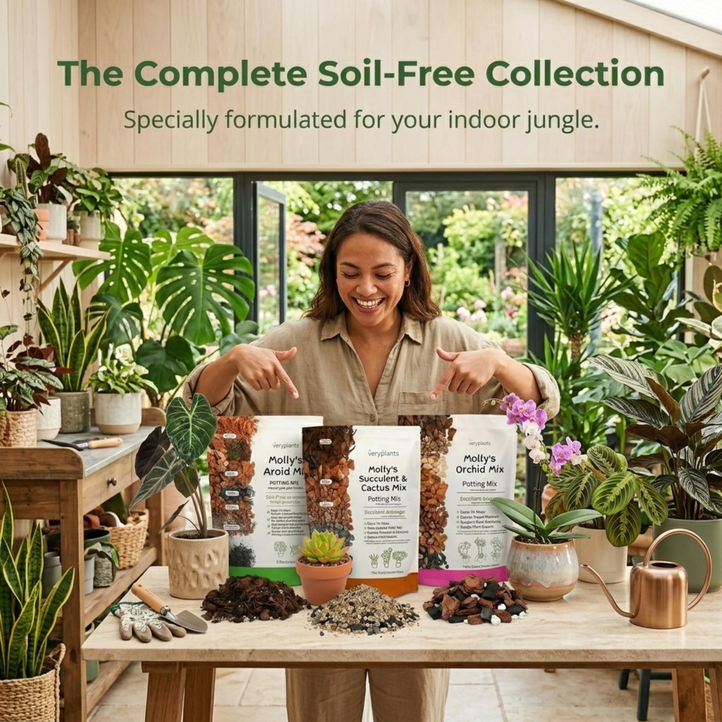 Molly's Aroid Mix - Premium Soilless Potting Mix for Houseplants - Fast Draining Soak Up & Chunky vs. Potting Soil for Indoor Plants - with Bark, Coco Chips, Worm Castings, Mycorrhizae 11 Liters