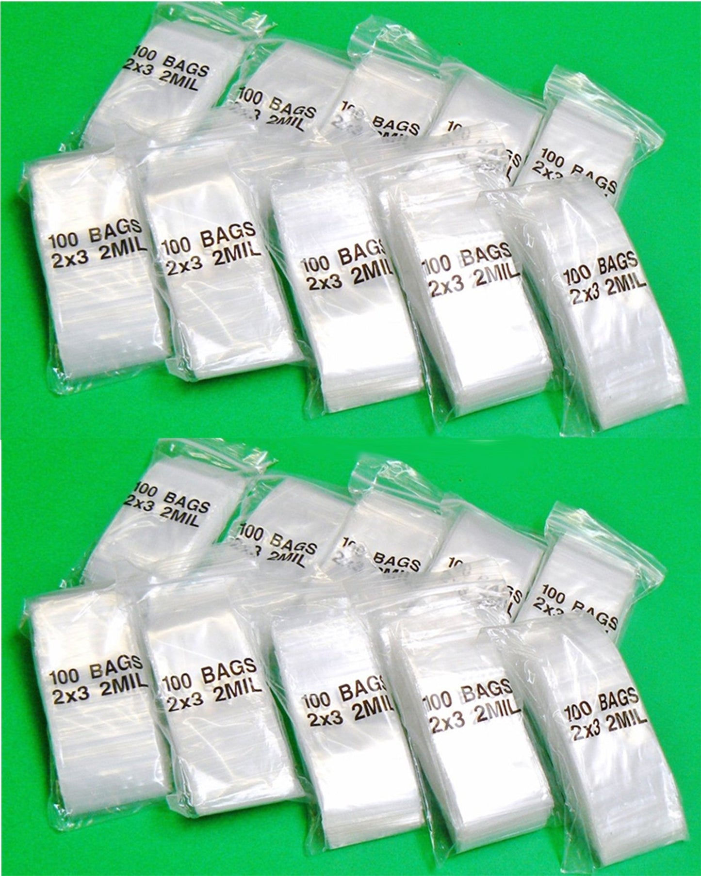 iMBAPrice 2000 - (2'' x 3'') Clear Reclosable Zipper Bags, Total 2000 Bags