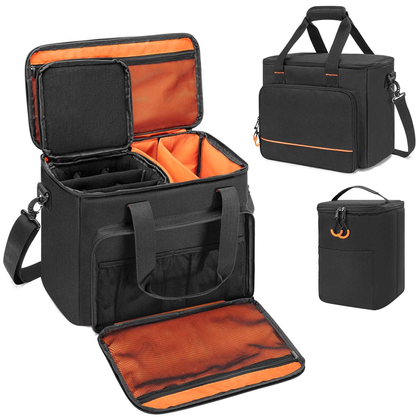 PGmoon 9 Slots Wireless Microphone Case, Travel Microphone Bag Mic Carrying Case for Handheld Microphone System for Singing, Karaoke, Party (Patent Design)