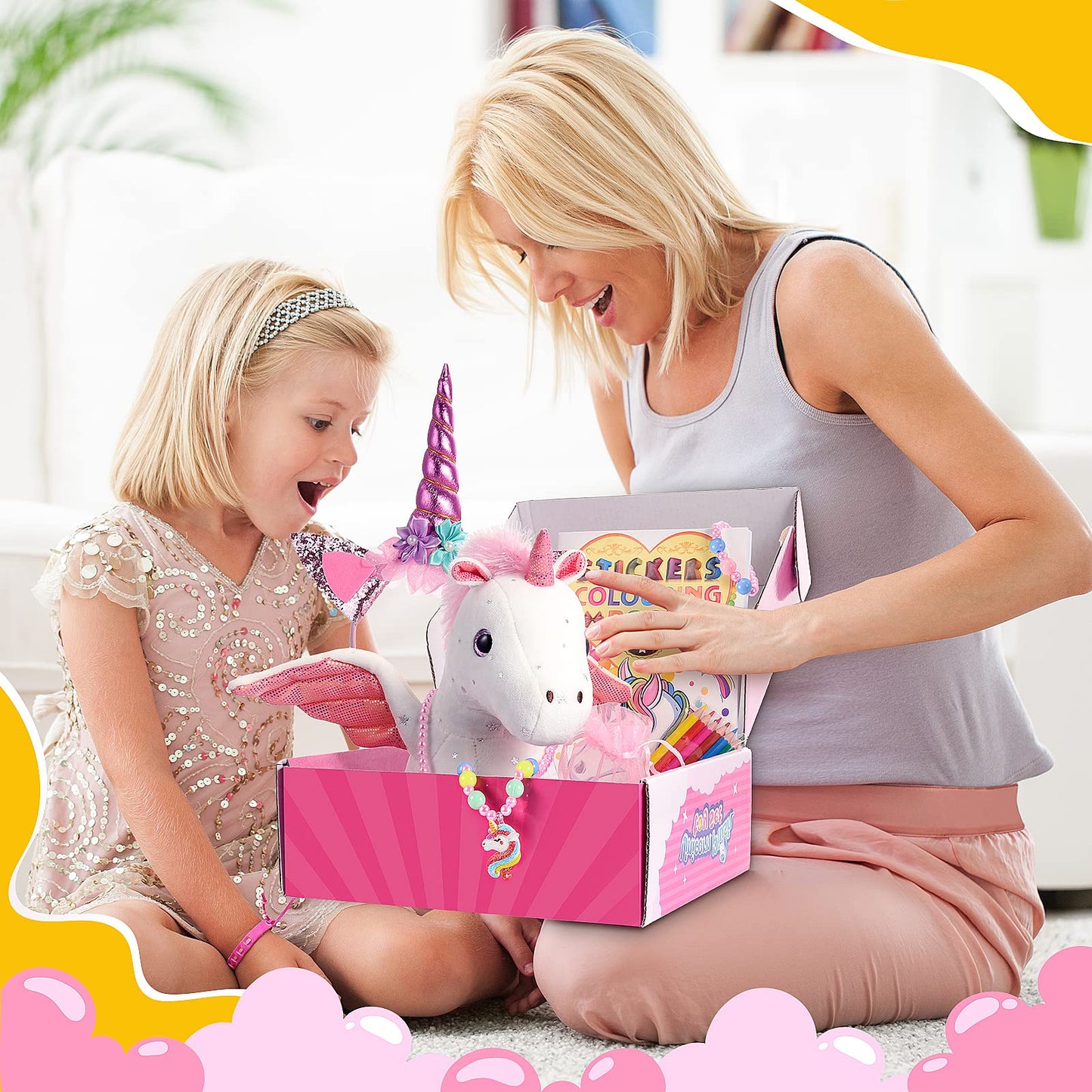 Gifts for 3-8 Year Old Girls, Luckades Stuffed Animal Unicorn Toys for Girls Age 3-8 Unicorn Birthday Decorations Plush Toys for Girls Age 3-8 Girls Toys Age 3-8