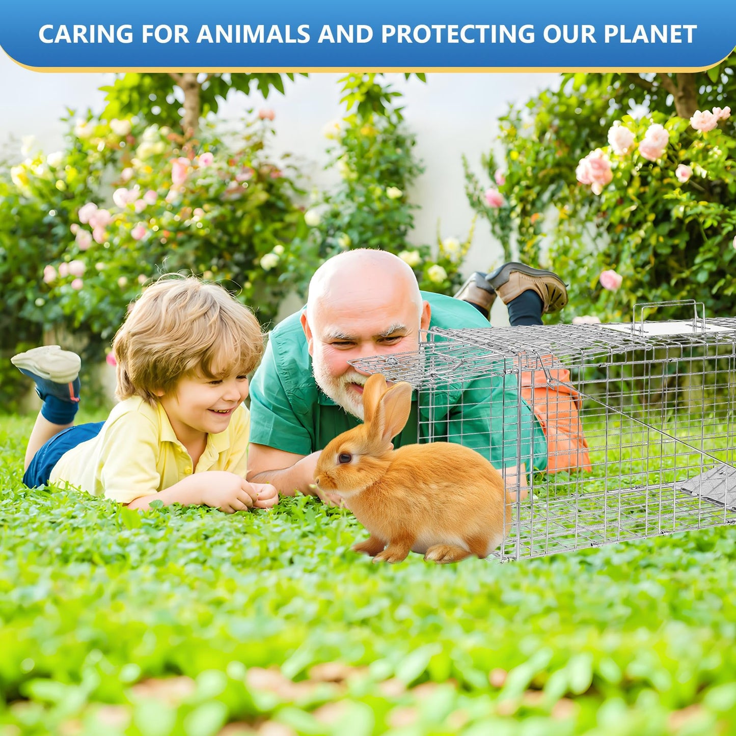 BTYCityMao Live Animal Traps - 32" Humane Animal Trap for Stray Cats Raccoons, Squirrel, Skunk, Mole, Groundhog, Armadillo, Rabbit - Humane Rat Trap Indoor Outdoor