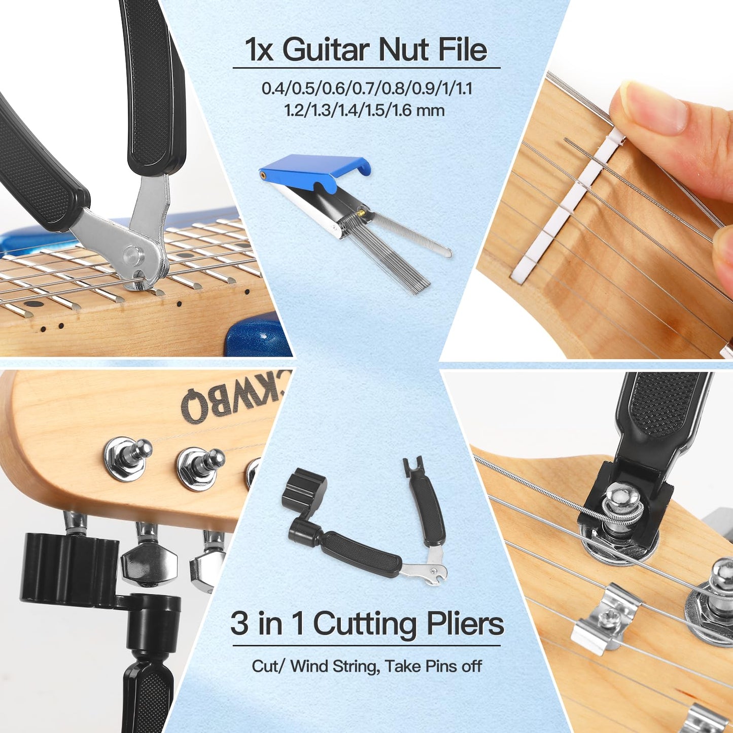 27 PCS Guitar Tools for Set Up, Intonation Adjustment and Repair, Guitar Maintenance Kit for Guitar Bass Banjo and Ukulele, Guitar Gift for Guitar Enthusiast