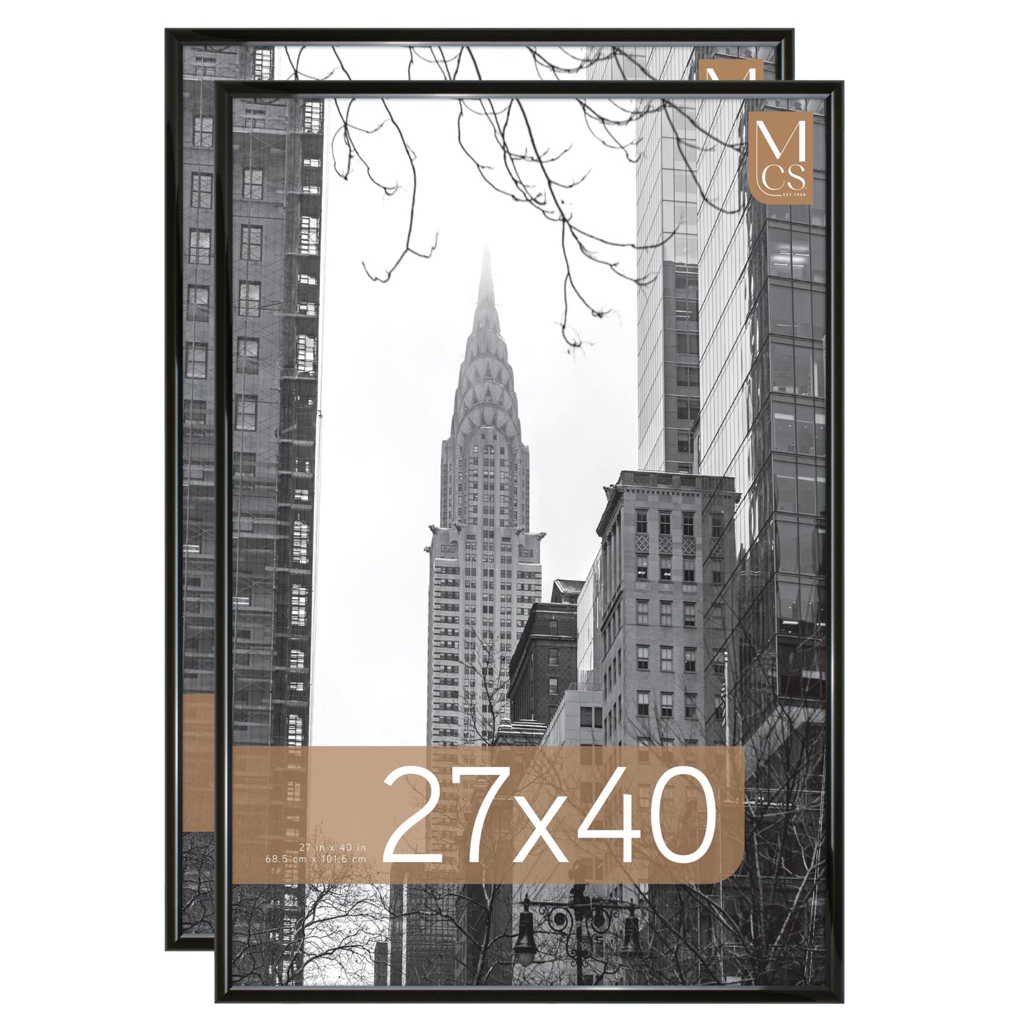 MCS, Black 27x40 Inch Trendsetter Poster Frame, 2-Pack (65958)