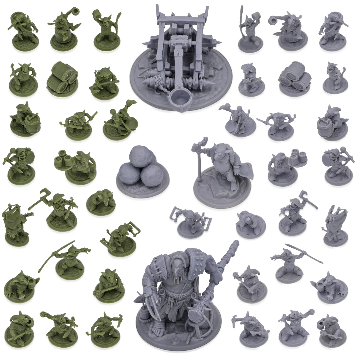 Path Gaming Fantasy Goblins Set – 46 Unpainted 28mm Figures for DND Miniatures for Dungeons & Dragons, RPG Miniatures, Bulk Tabletop DND Monster Figures for D&D Games