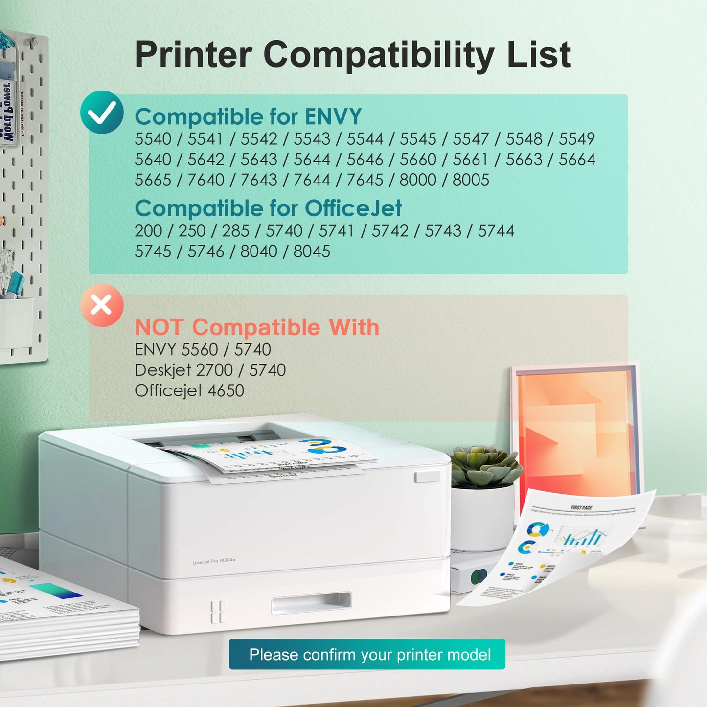 62XL Ink Cartridge Black Compatible Replacement for HP Ink 62 XL Black Ink Cartridges for HP 62XL Cartouche Encre Noir for HP Envy 7640 5660 5640 5540 6255 6200 7650 Deskjet 200 250 258