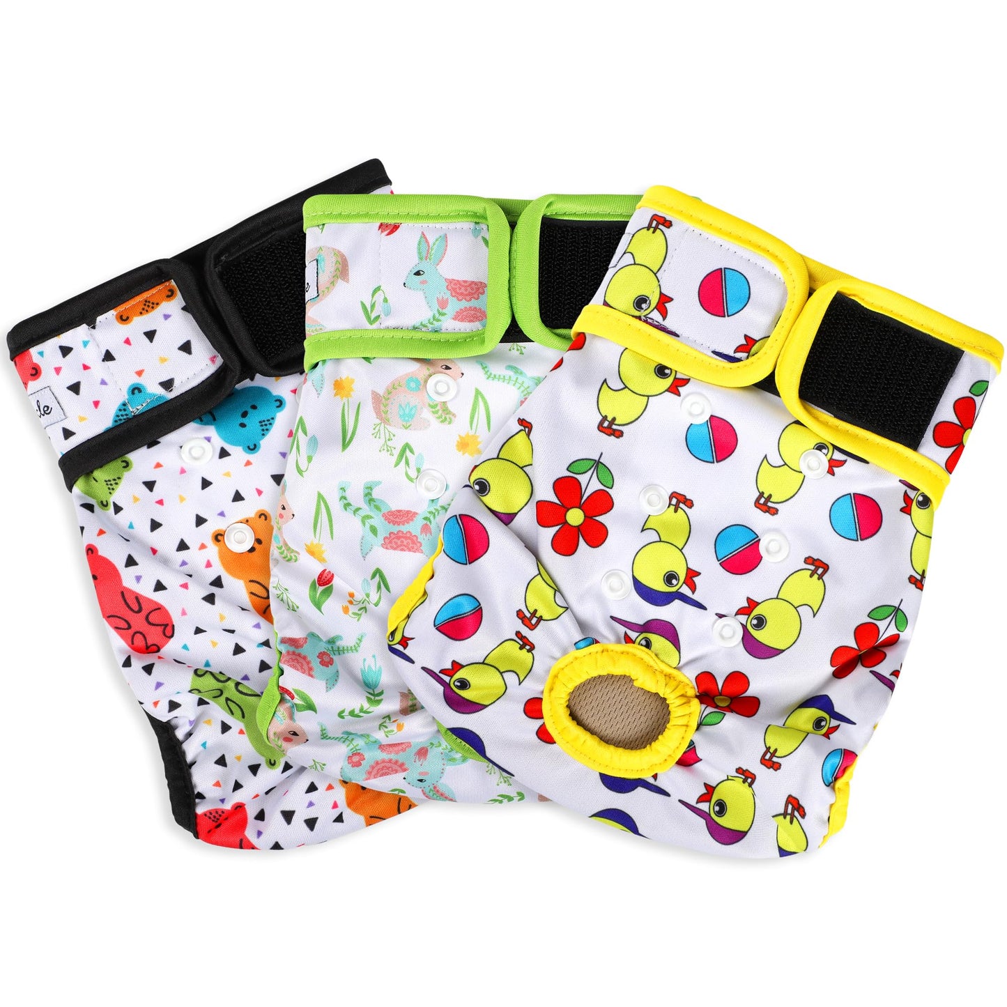 Grecle Washable Female Dog Diapers - Premium Reusable Diapers for Doggie in Heat - Highly Absorbent Dog Diapers Female for Pet Incontinence with Adjustable Snaps(Animals, XXL)