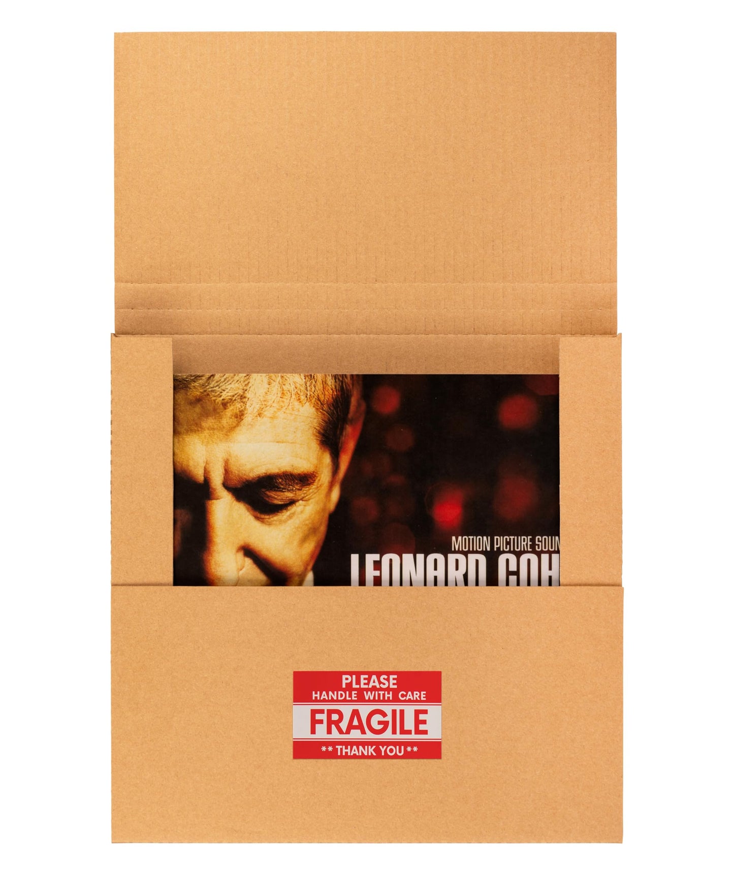 Kayritonz Vinyl Record Mailers 12.8"L x 12.8"W x 1"D Kraft Corrugated Cardboard LP Shipping Boxes for Mailing Packaging Moving Storage, with Fragile Stickers, Brown, 15 Pack