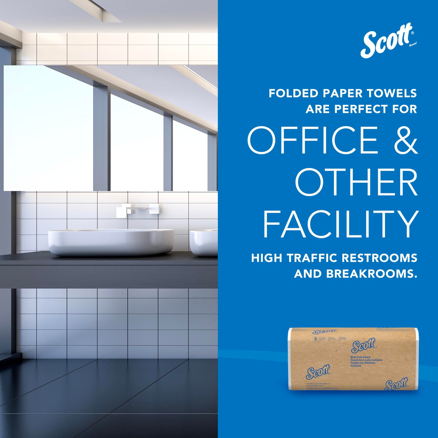 Scott Professional Universal Multifold Paper Towels, Bulk (03650), Absorbency Pockets, 9.2"x9.4", Compressed, Compact (250 Sheets/Pack, 12 Packs/Case, 3,000 Sheet Total)
