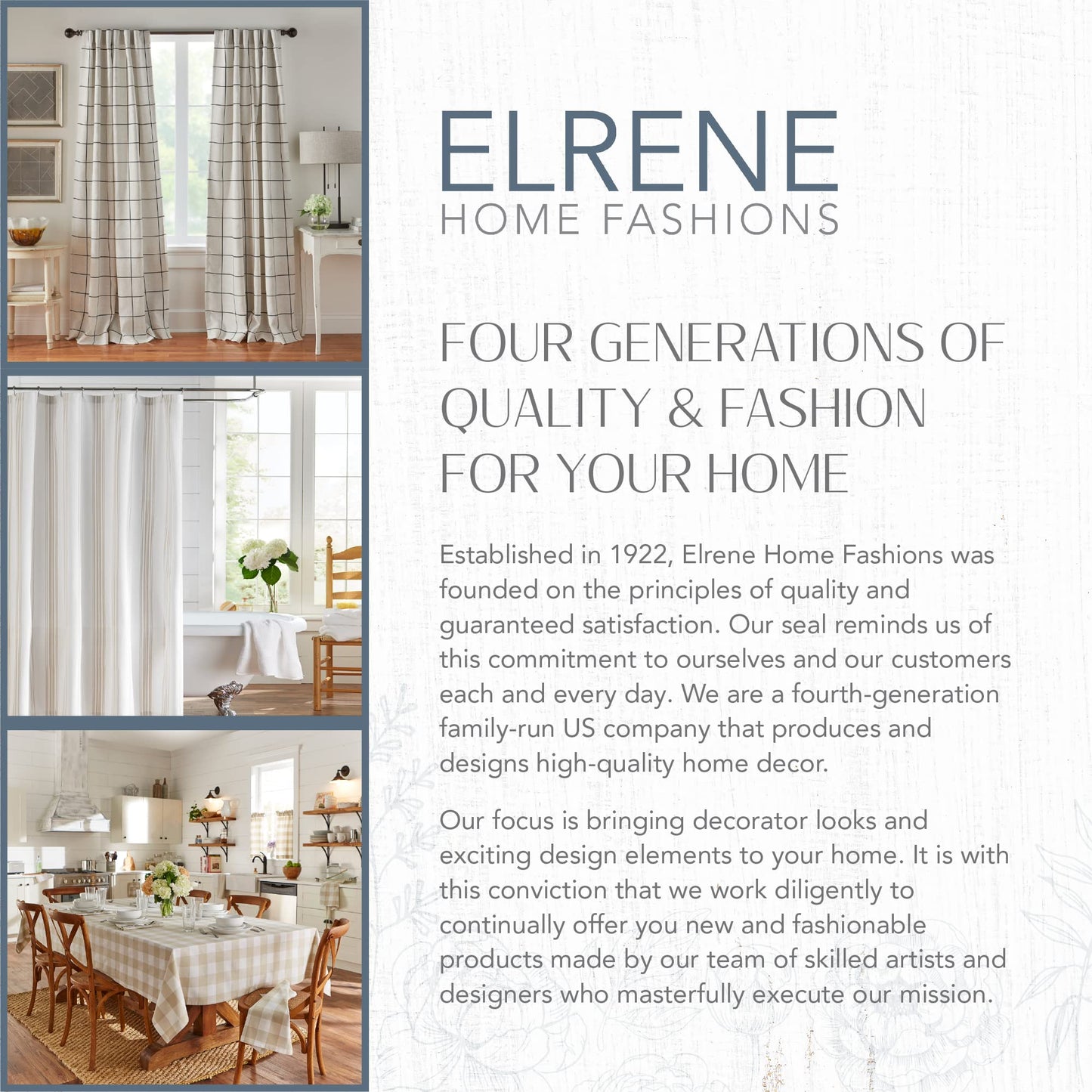 Elrene Home Fashions Indoor/Outdoor Cabana Stripe Tab Top Single Panel Window Curtain Drape, 50"x108", Gray