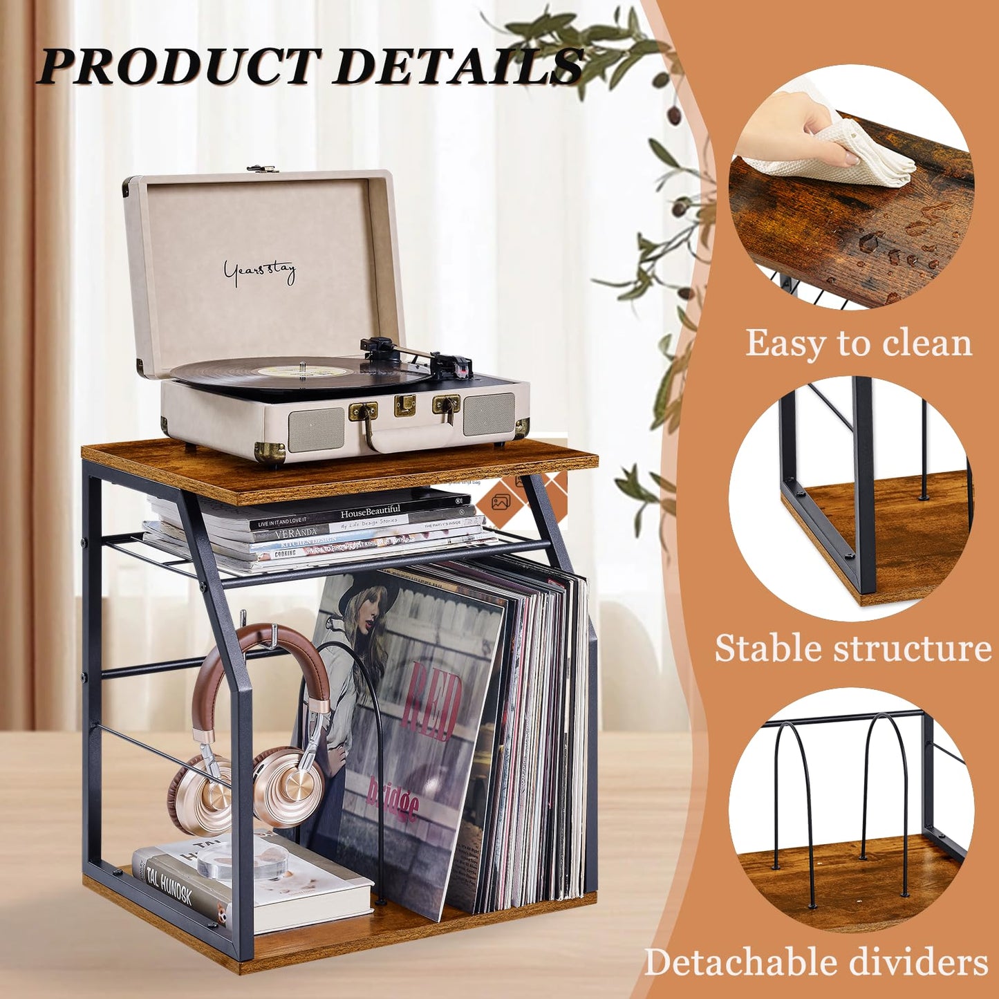 YIYYZI Vinyl Record Storage Holder rack