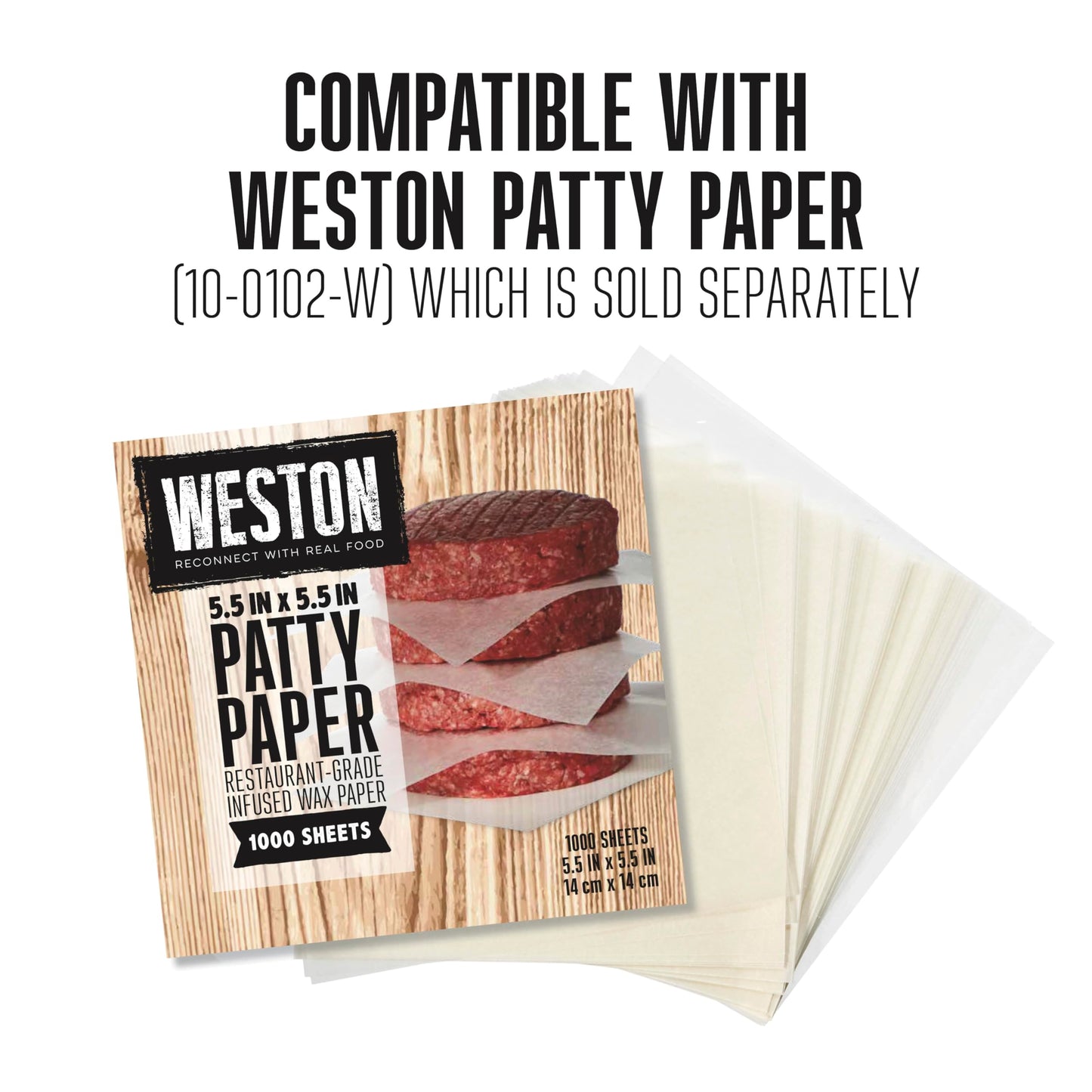 Weston Burger Press, Makes 4 1/2" Diameter Patties for Hamburger, Crab Cakes, Sausage, 1/4lb to 3/4lb, with Spring Ejector for Easy Removal, Single, Non-stick Heavy-Duty Cast Aluminum (07-0310-WG)