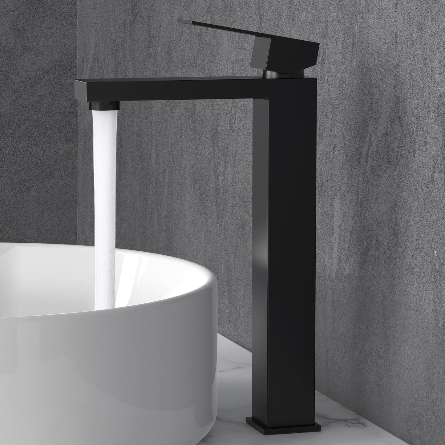 KES Black Bathroom Faucet Tall Faucet cUPC Lead-Free Stainless Steel Vessel Sink Faucet Single Hole Handle Lavatory Vanity Faucet, L3156BLF-BK-UPC