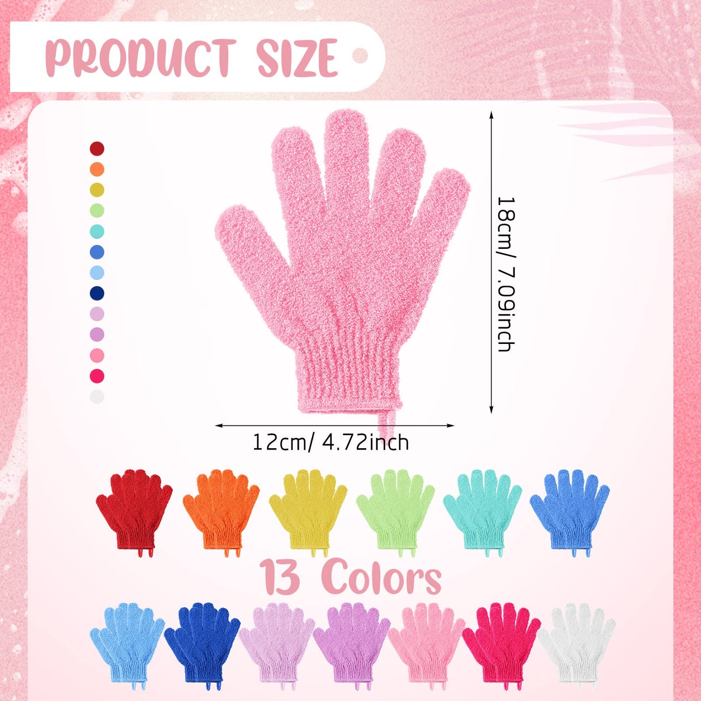 Didaey 104 Pcs Exfoliating Glove Bulk Shower Gloves with Hanging Loop Exfoliating Body Scrubber Dead Skin Remover for Body Bath Beauty Spa Massage Scrubs Men Women Bathing(Multicolor)