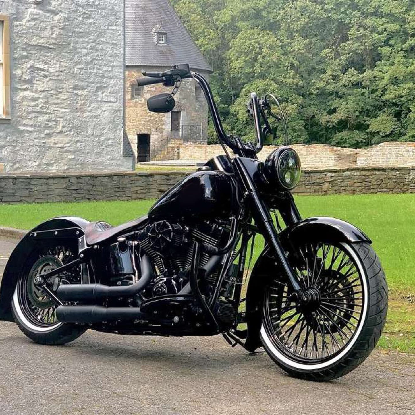 8mm Black Motorcycle Rearview Side Mirror Hollow styling for Harley Bobber Cruiser Custom MT