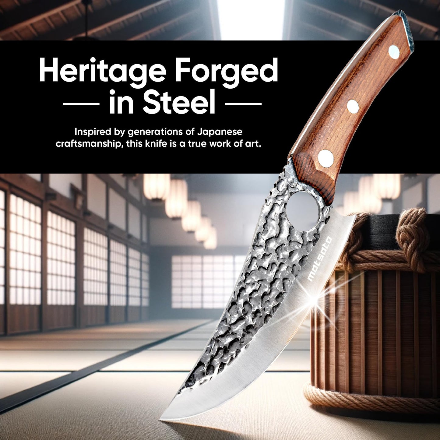 Matsato Kitchen Knife Sharp, Chef's Knife, Japanese Steel Knife, Original for Kitchen Knife, Japan Steel Knife, Perfect for Cutting and Chopping, Perfect Gifts for Women, Kitchen Gifts 6.3 Inch