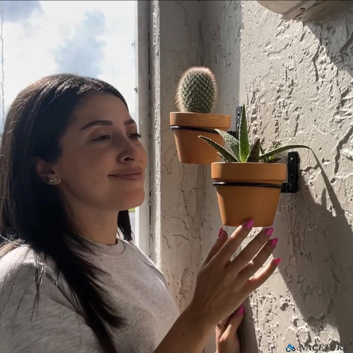 6 Inch Foldable Flower Pot Holder Ring for Wall Mount 6 Pack – Heavy Duty Metal Round Planter Hooks Hangers - Fence Pot Plant Holders Hanging Bracket for Outdoor Indoor