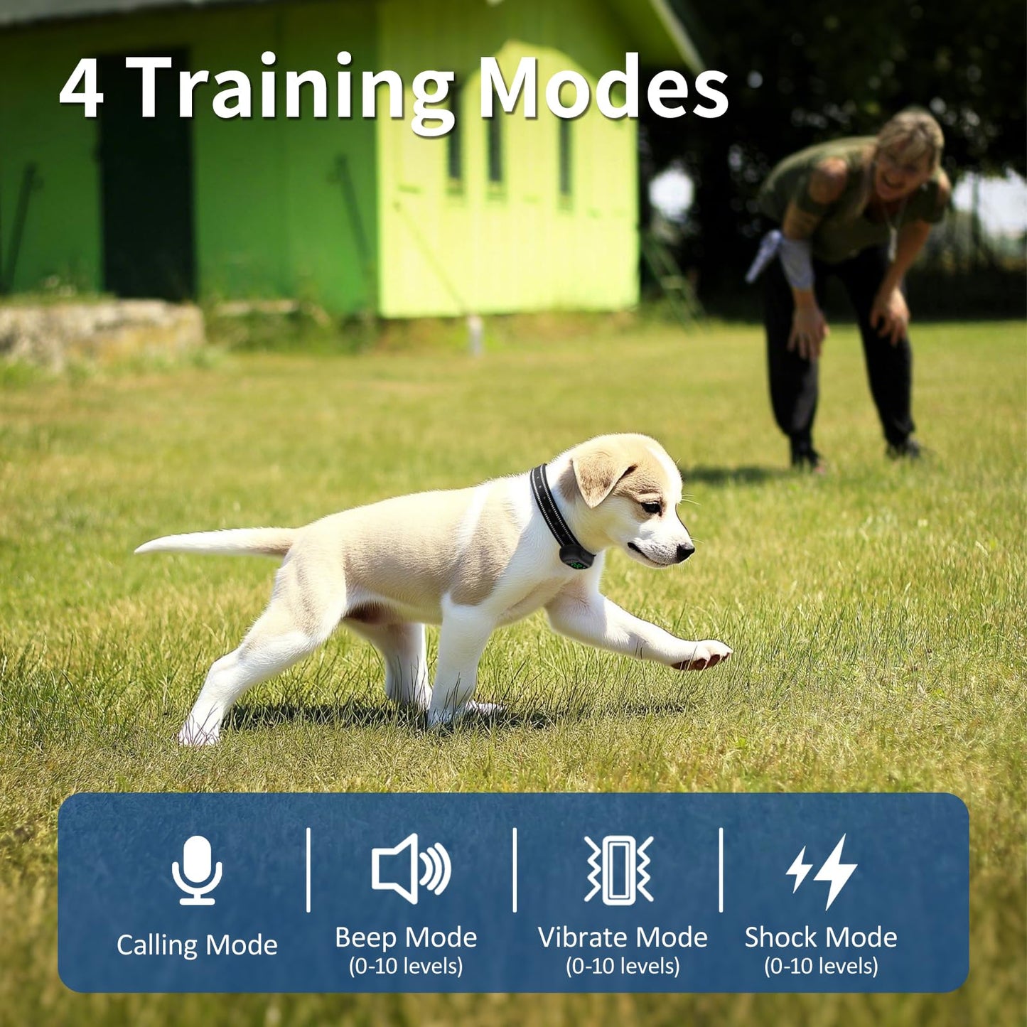 BUKEWIT Dog Shock Collar with Remote Calling for Large Medium Small Dogs, Rechargeable E-Collar, Dog Training Collar with 4 Adjustable Sensitivity Beep Vibration